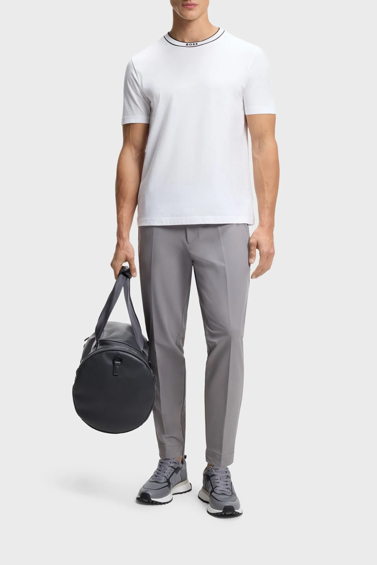 Boss Logolu % 100 Pamuk Regular Fit Bisiklet Yaka Erkek T Shirt 50554862 100 BEYAZ - 2