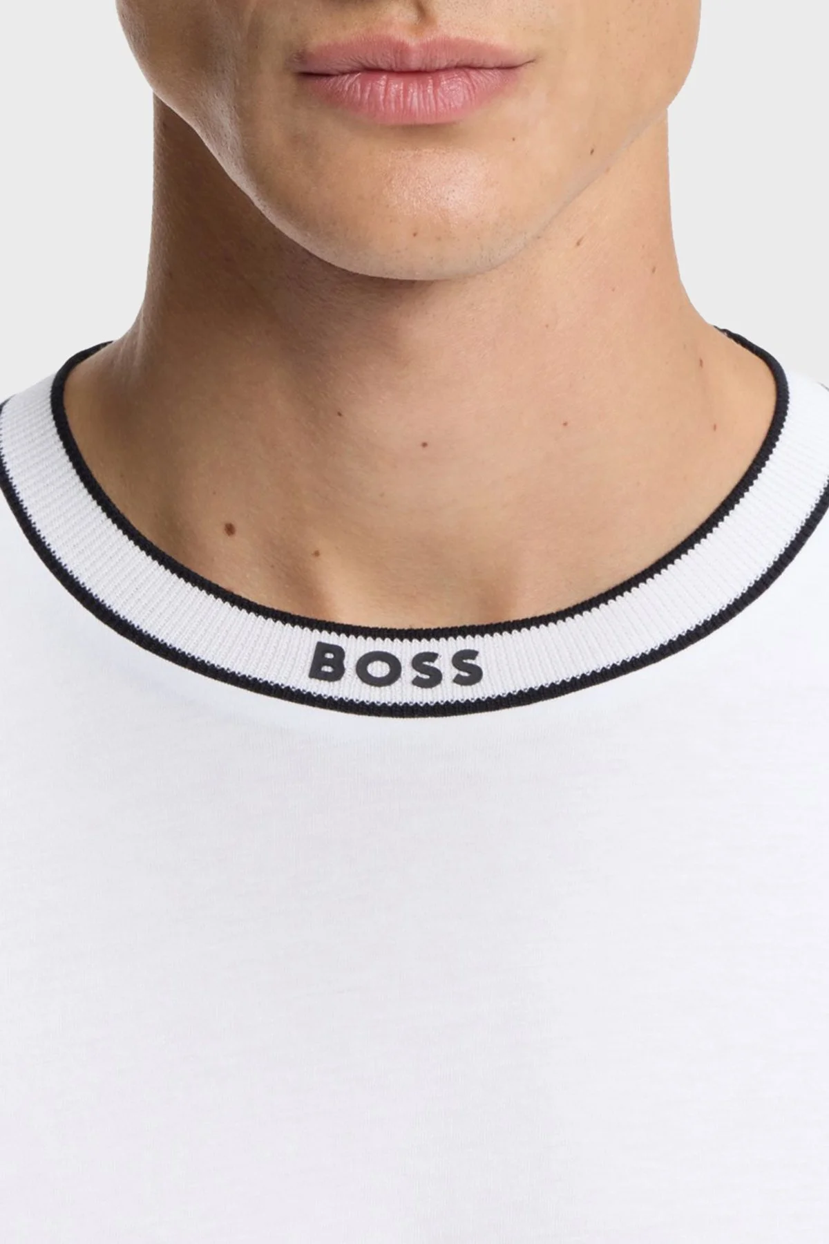 Boss Logolu % 100 Pamuk Regular Fit Bisiklet Yaka Erkek T Shirt 50554862 100 BEYAZ - 4
