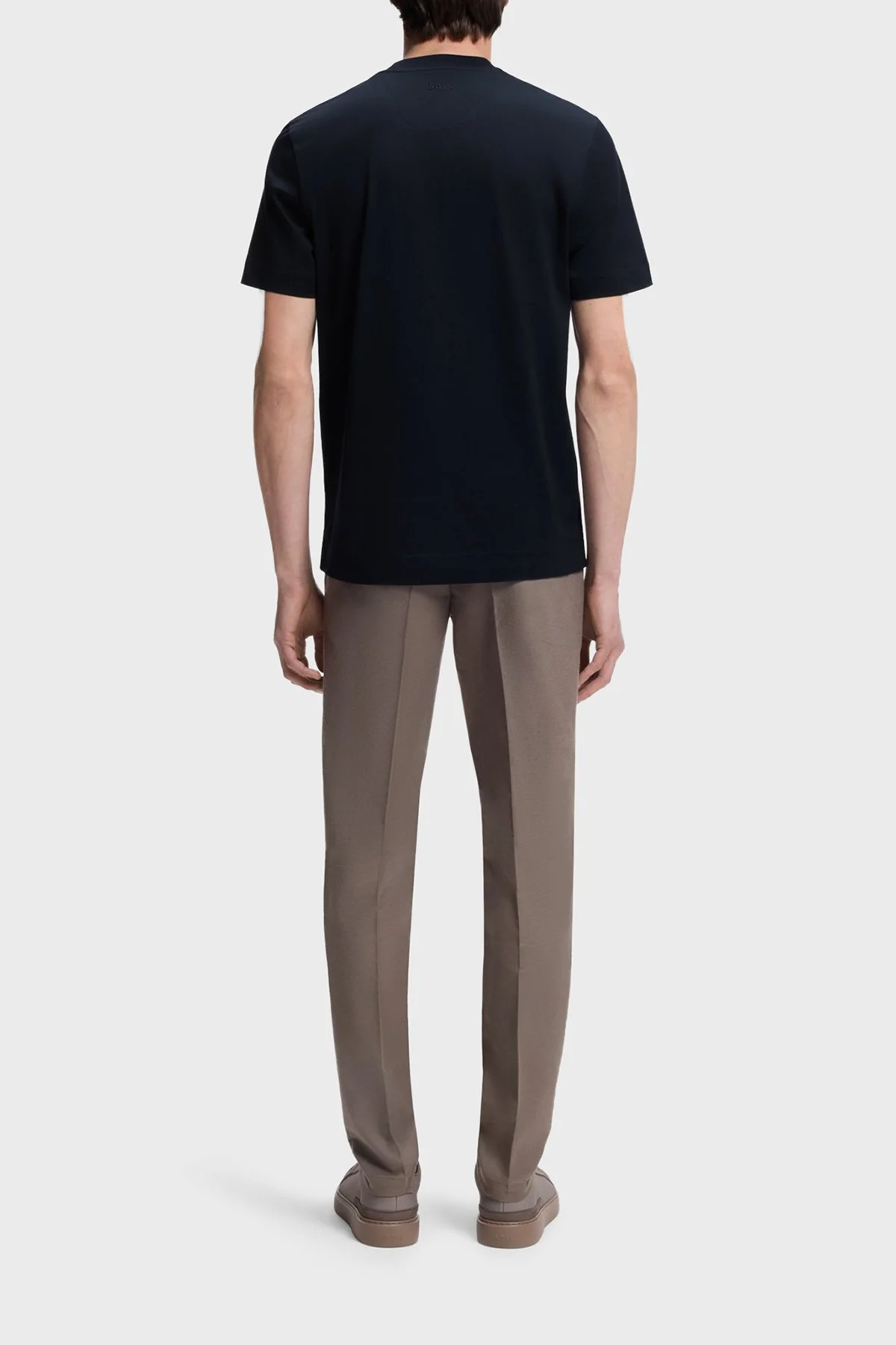 Boss Logolu % 100 Pamuk Regular Fit Bisiklet Yaka Erkek T Shirt 50555843 404 LACİVERT - 3