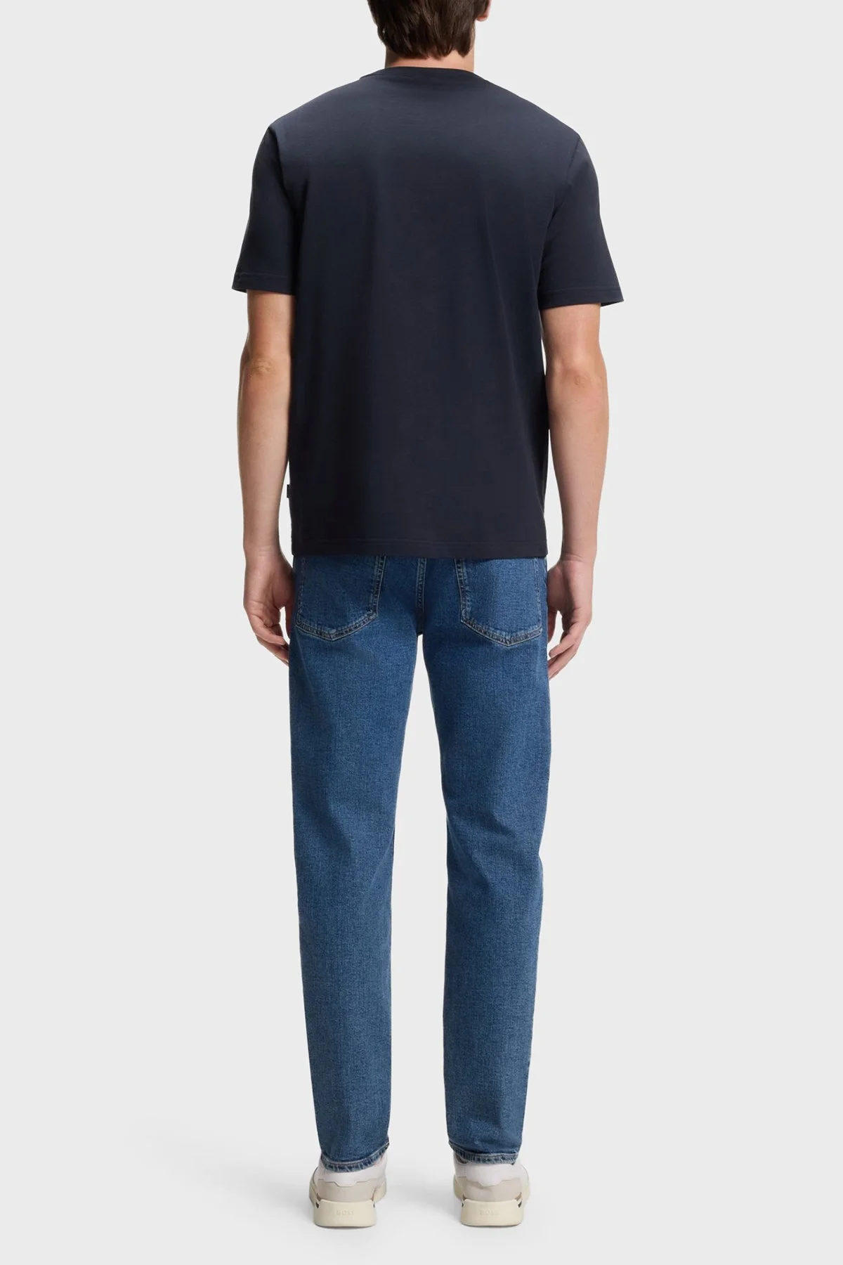 Boss Logolu % 100 Pamuk Regular Fit Bisiklet Yaka Erkek T Shirt 50566606 404 Lacivert - 3
