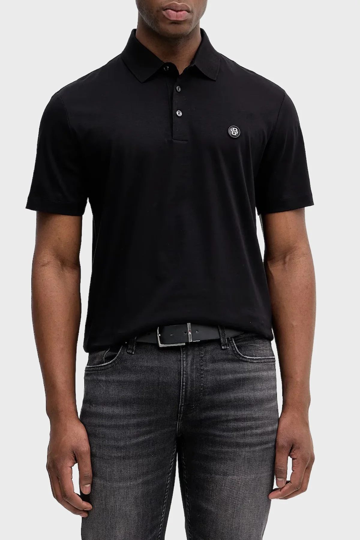 Boss Logolu % 100 Pamuk Regular Fit Düğmeli Erkek Polo 50555829 001 SİYAH - 1