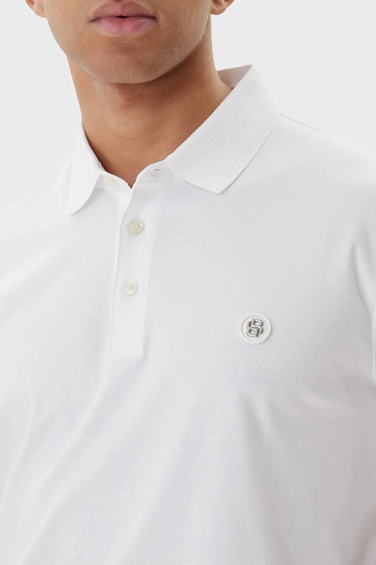 Boss Logolu % 100 Pamuk Regular Fit Düğmeli Erkek Polo 50555829 100 BEYAZ - 4