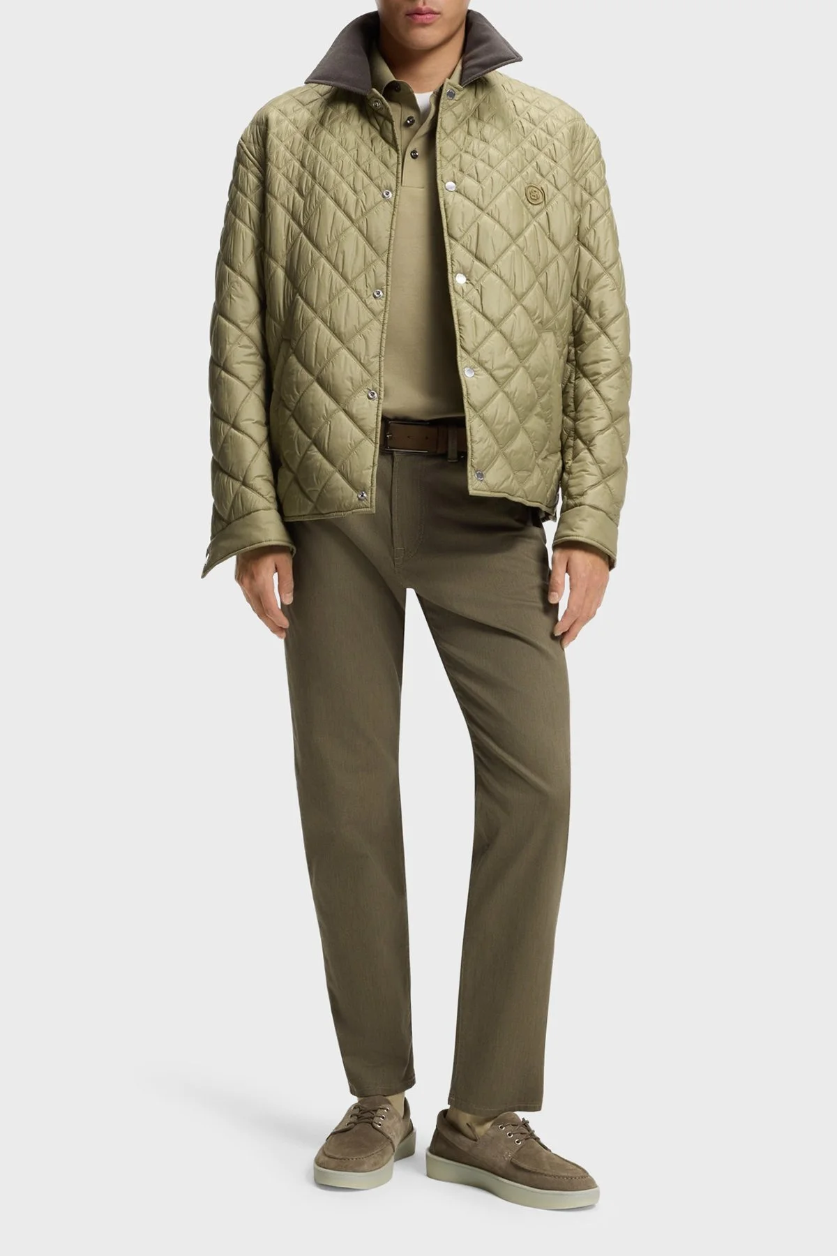 Boss Logolu % 100 Pamuk Regular Fit Düğmeli Erkek Polo 50555829 252 HAKİ - 2