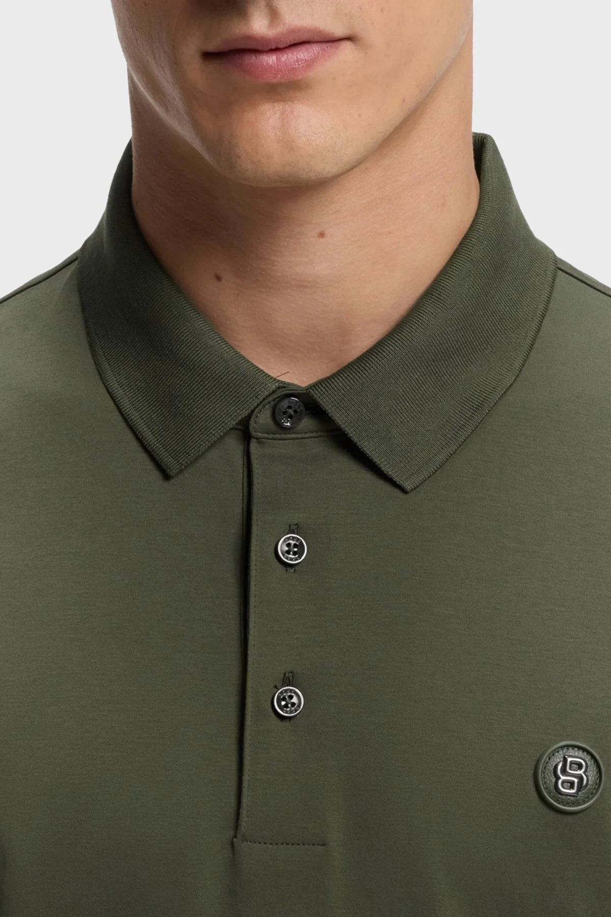 Boss Logolu %100 Pamuk Regular Fit Düğmeli Erkek Polo 50555829 347 Haki - 4