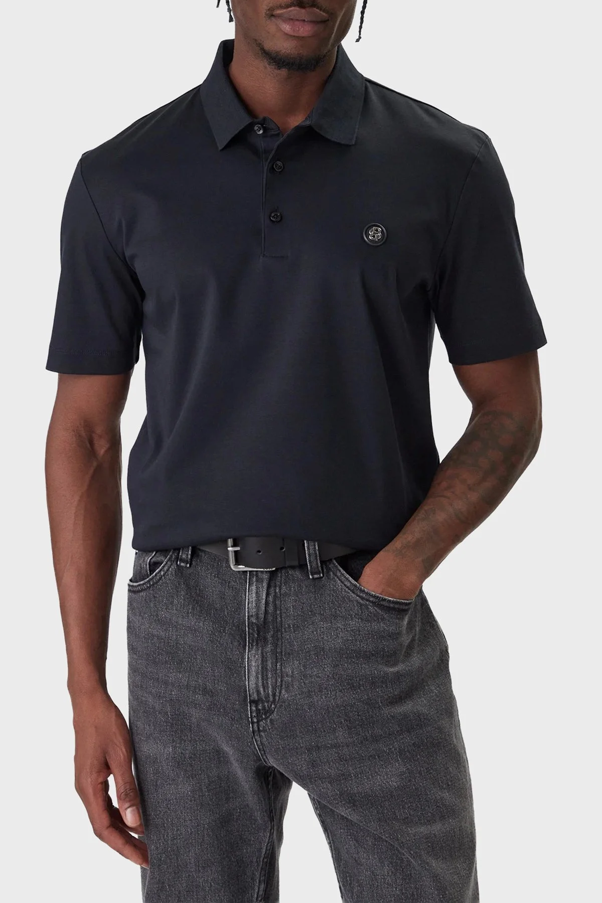 Boss Logolu % 100 Pamuk Regular Fit Düğmeli Erkek Polo 50555829 404 LACİVERT - 1