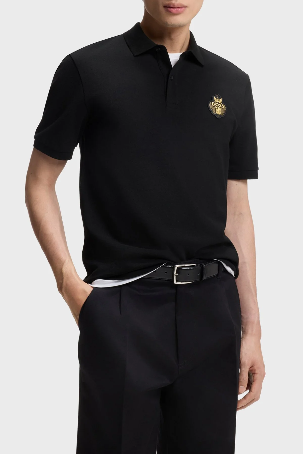 Boss Logolu % 100 Pamuk Regular Fit Düğmeli Erkek Polo 50556415 001 SİYAH - 1