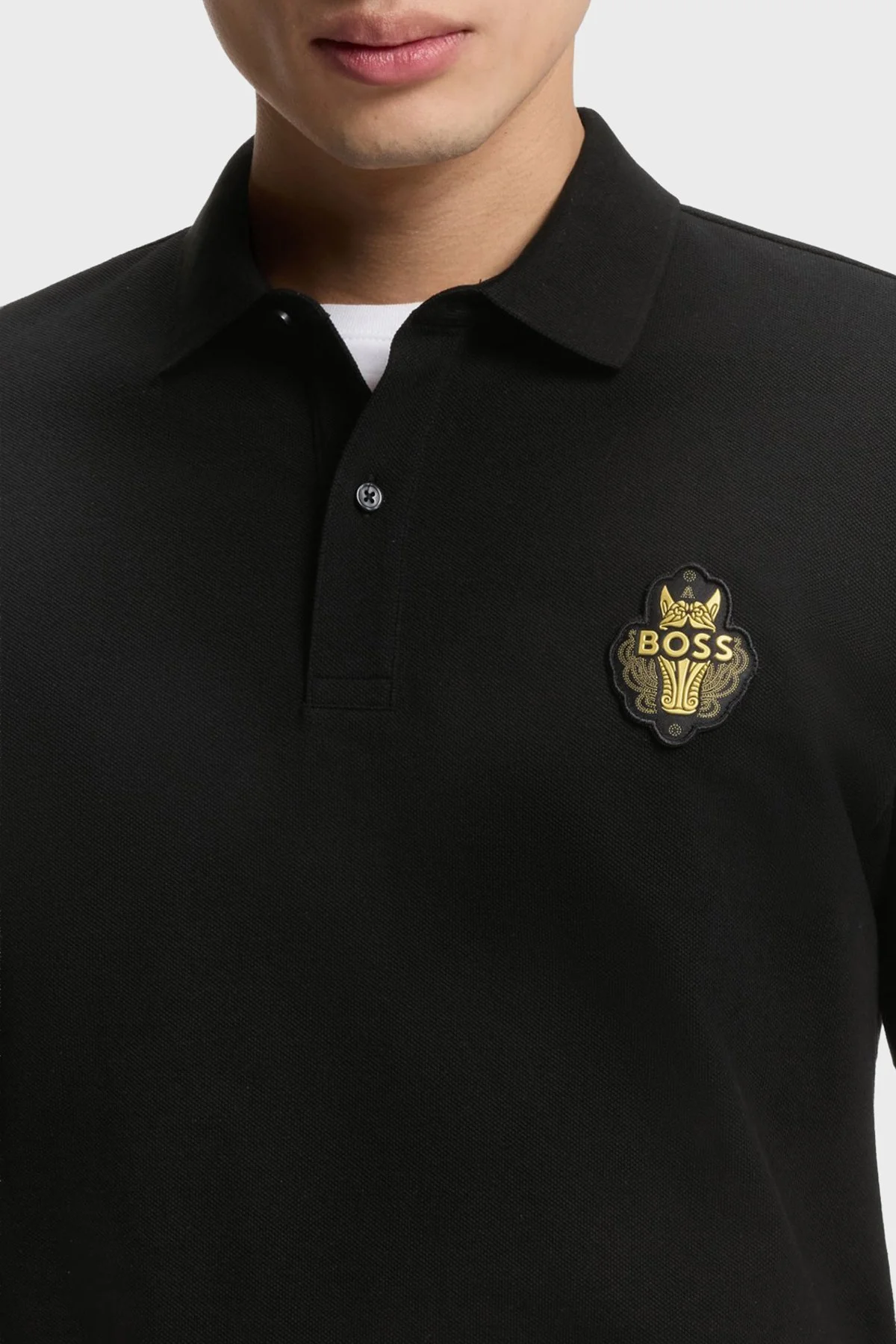Boss Logolu % 100 Pamuk Regular Fit Düğmeli Erkek Polo 50556415 001 SİYAH - 4