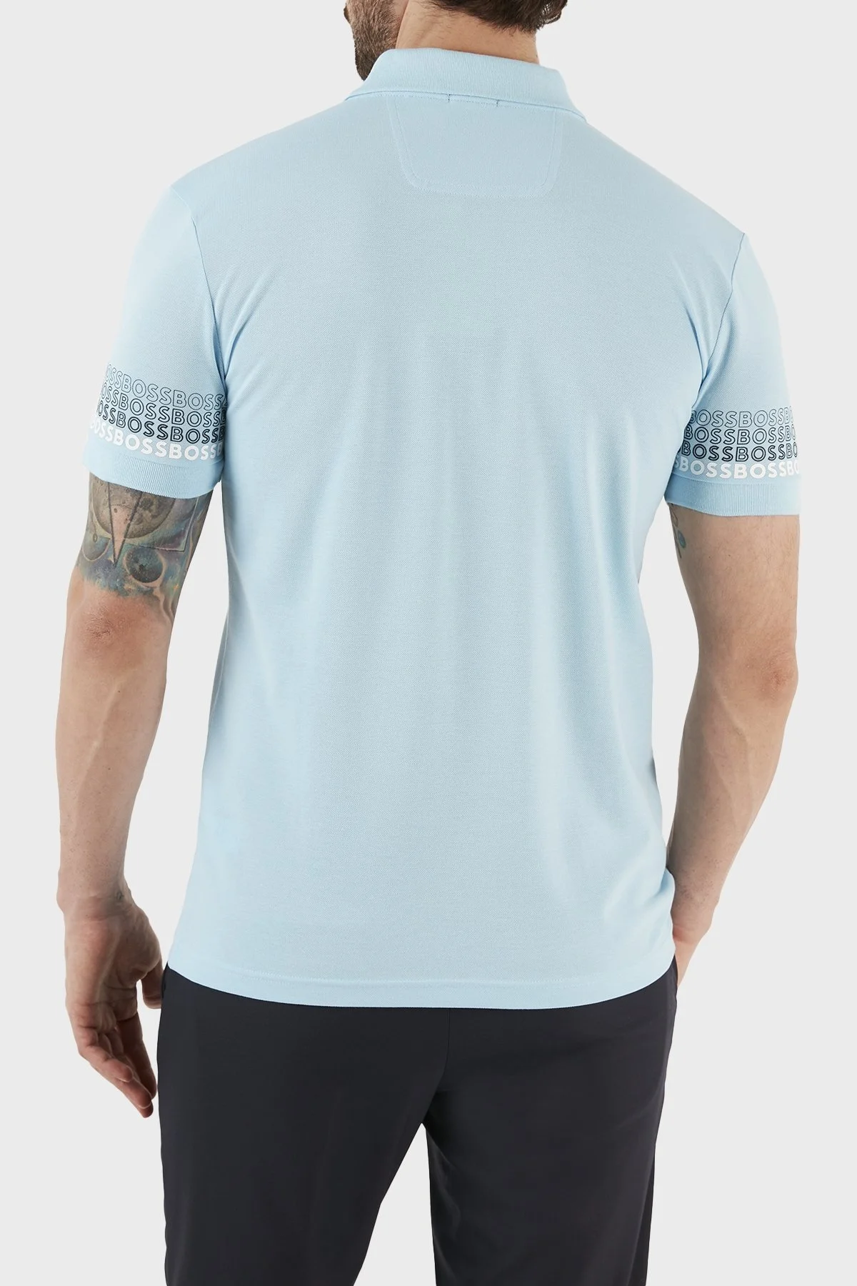 Boss Logolu % 100 Pamuk Regular Fit Düğmeli Erkek Polo T Shirt 50488293 451 AÇIK MAVİ - 6