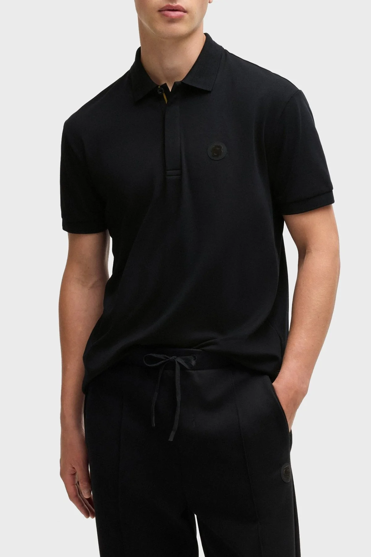 Boss Logolu % 100 Pamuk Regular Fit Düğmeli Erkek Polo Yaka T Shirt 50533273 001 SİYAH - 1