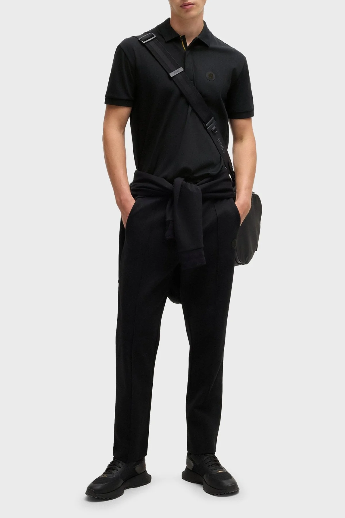 Boss Logolu % 100 Pamuk Regular Fit Düğmeli Erkek Polo Yaka T Shirt 50533273 001 SİYAH - 2