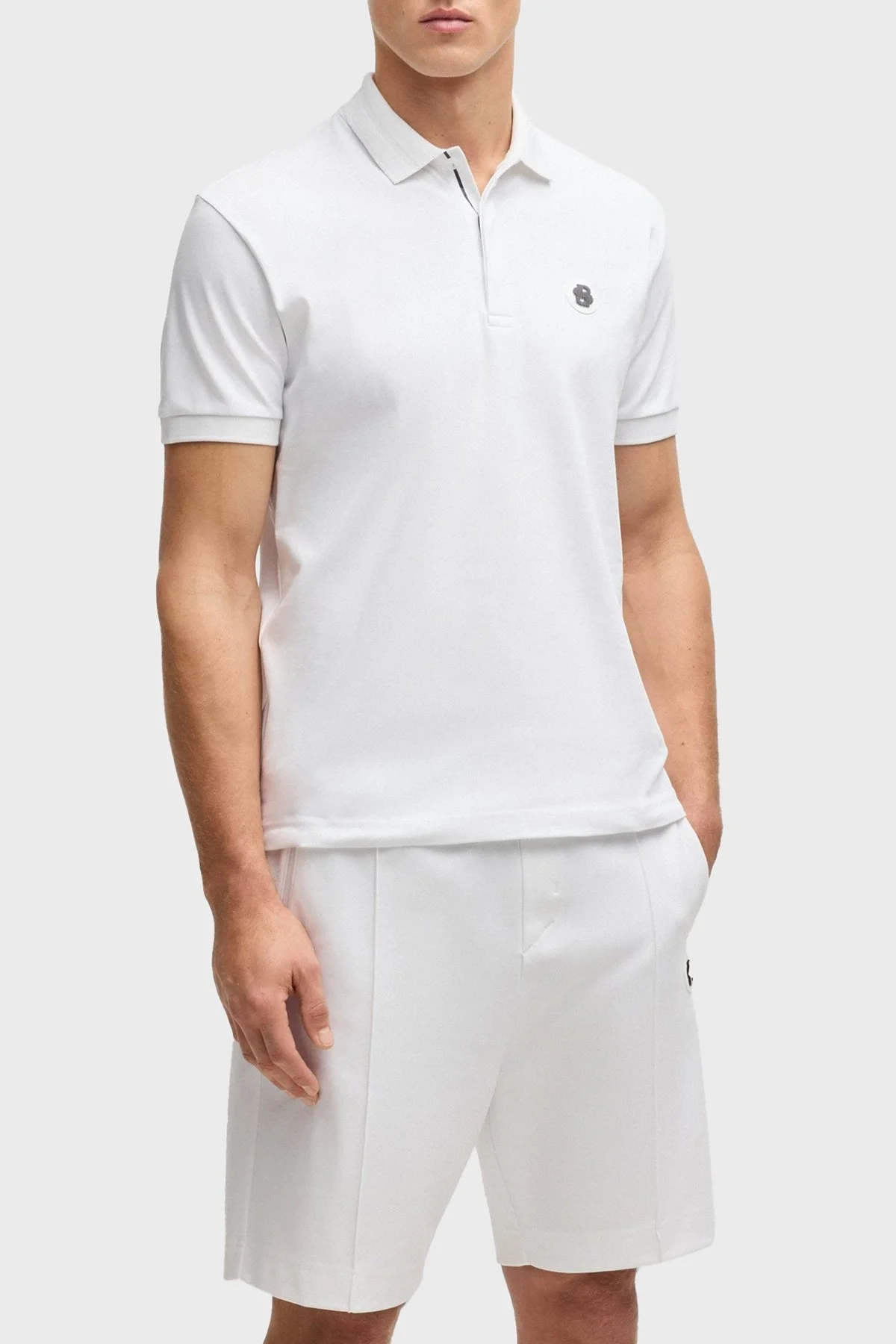 Boss Logolu % 100 Pamuk Regular Fit Düğmeli Erkek Polo Yaka T Shirt 50533273 100 BEYAZ - 1