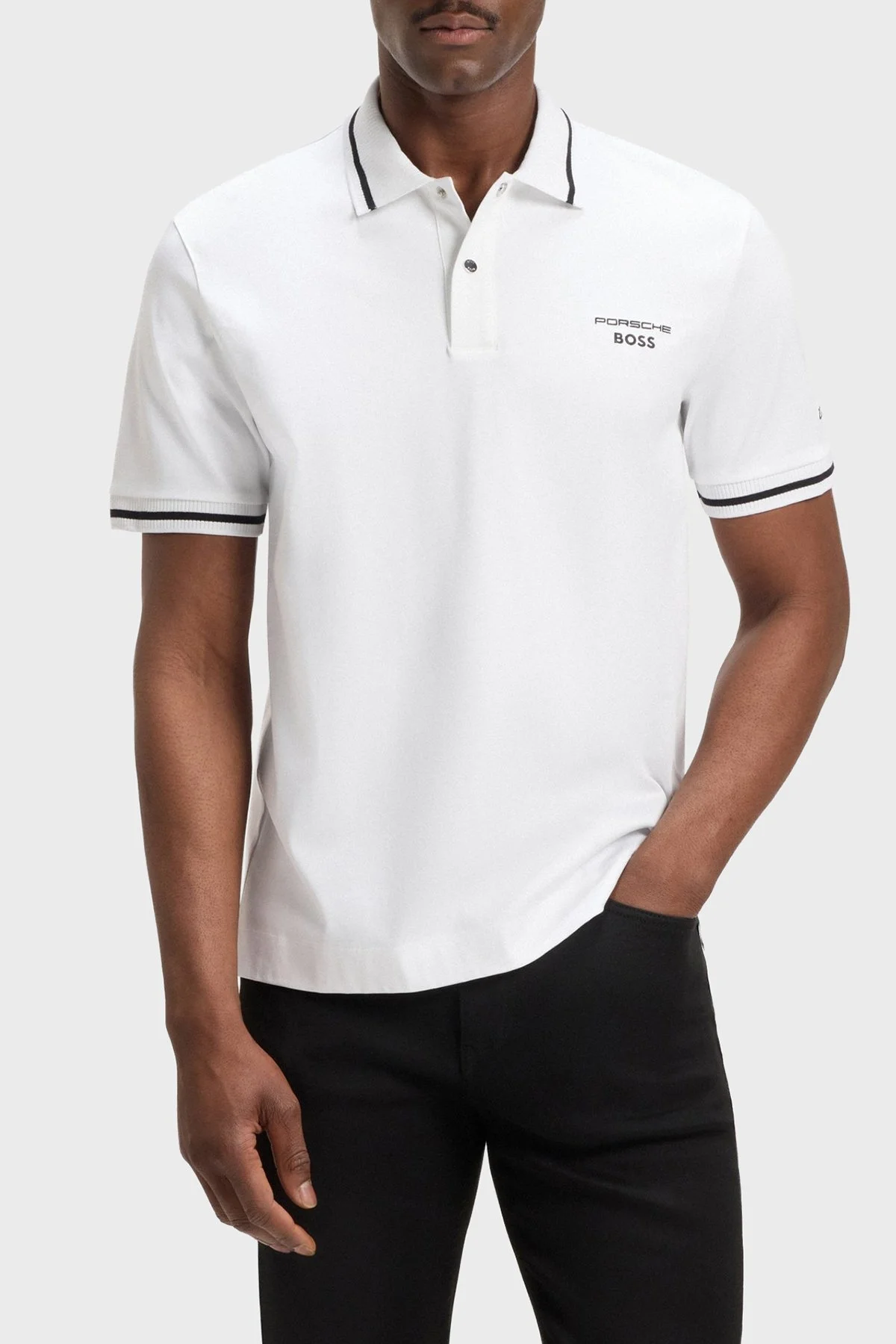 Boss Logolu % 100 Pamuk Regular Fit Düğmeli Erkek Polo Yaka T Shirt 50543257 100 BEYAZ - 1