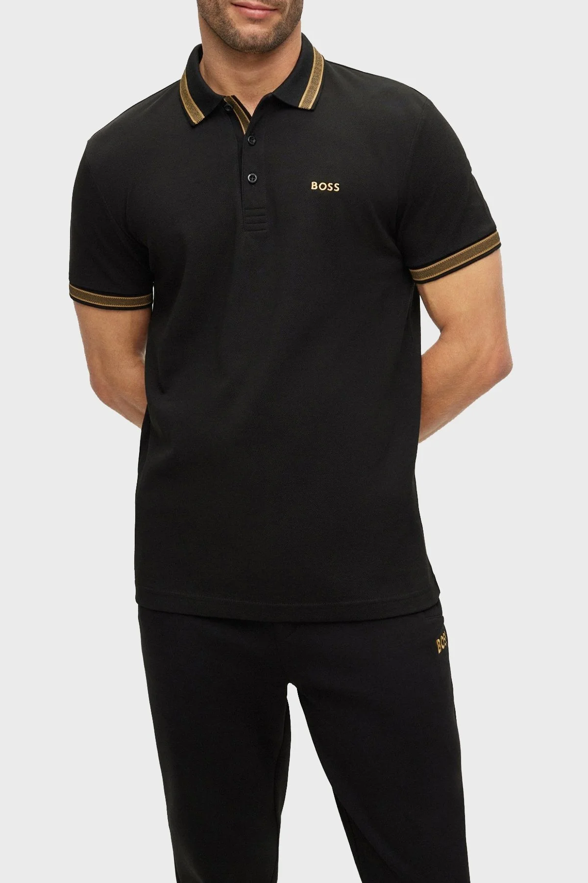 Boss Logolu % 100 Pamuk Regular Fit Erkek Polo T Shirt 50468983 005 SİYAH - 1