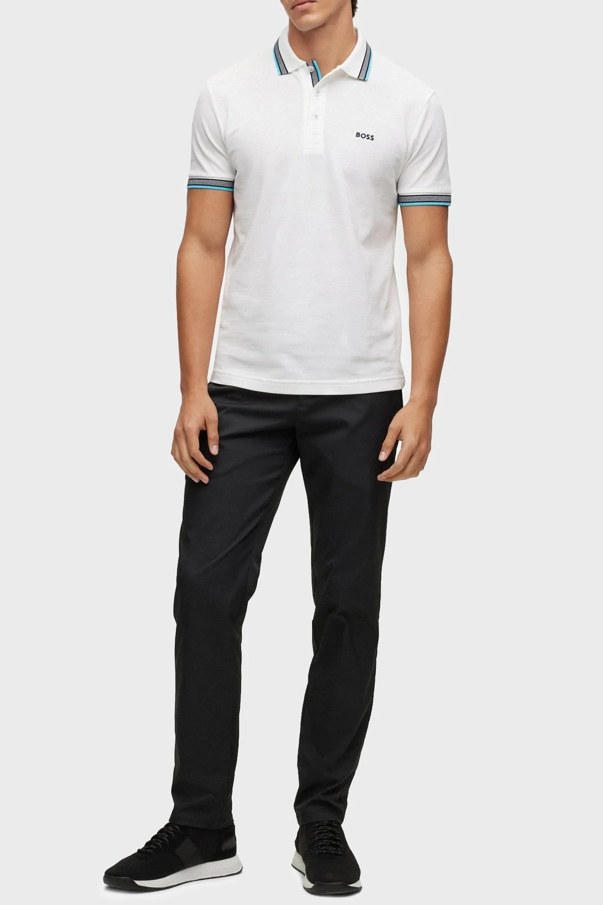 Boss Logolu % 100 Pamuk Regular Fit Erkek Polo T Shirt 50468983 106 BEYAZ - 2