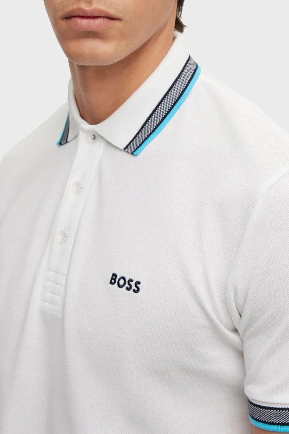 Boss Logolu % 100 Pamuk Regular Fit Erkek Polo T Shirt 50468983 106 BEYAZ - 4