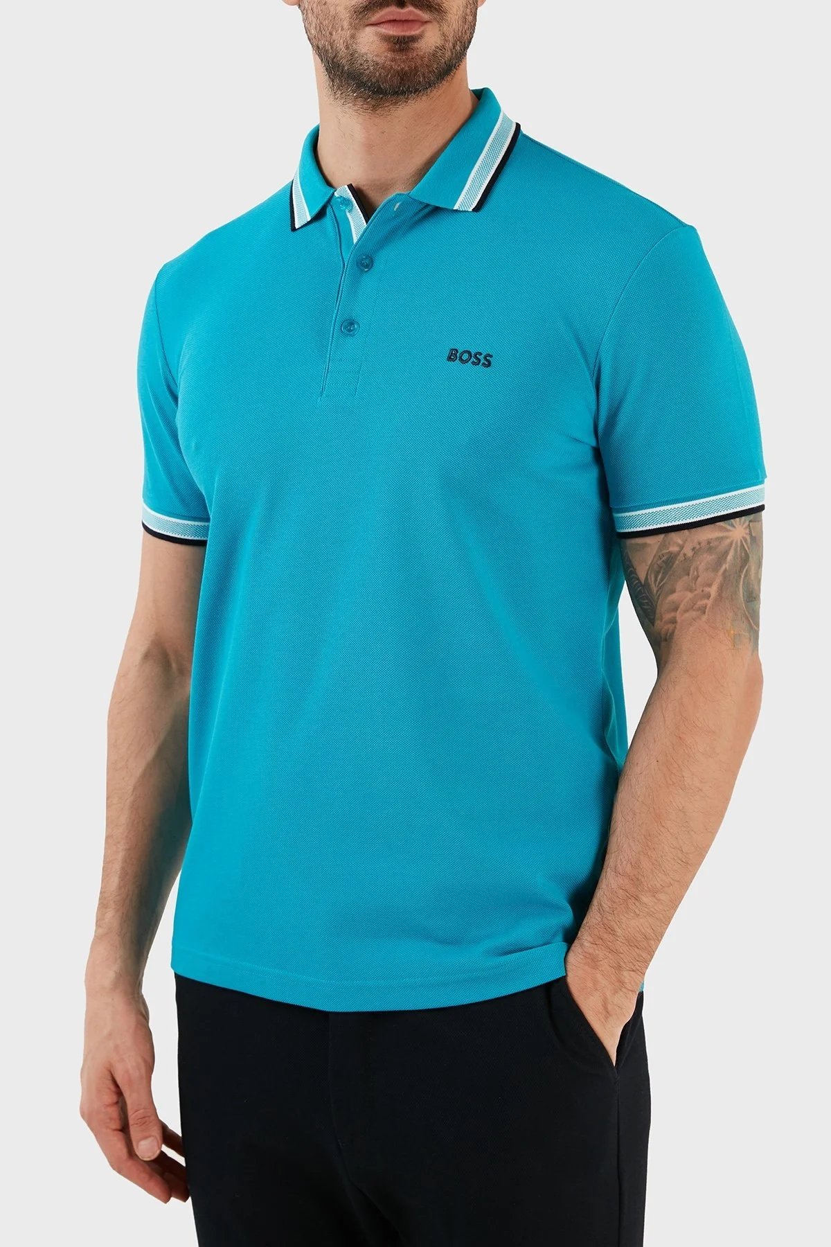 Boss Logolu % 100 Pamuk Regular Fit Erkek Polo T Shirt 50468983 311 PETROL - 2