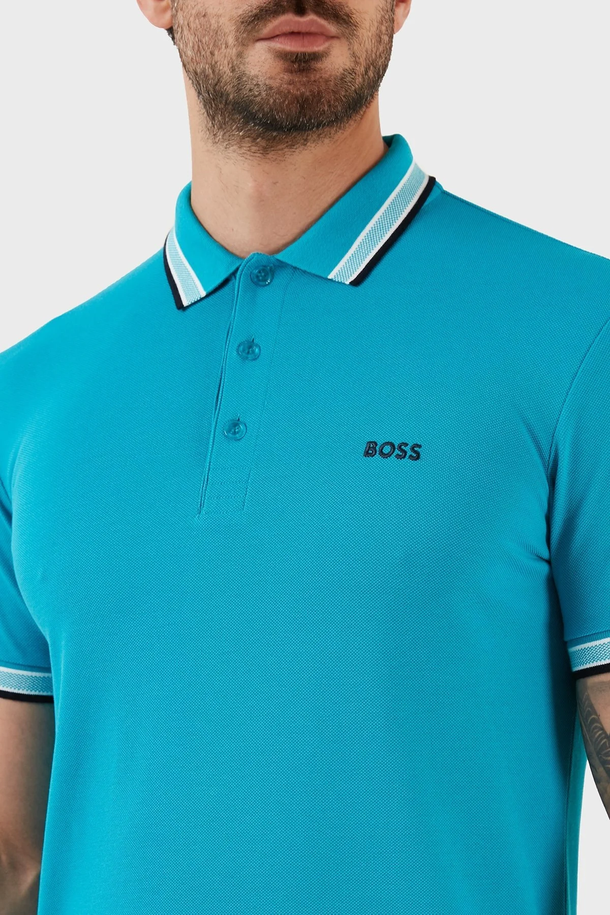 Boss Logolu % 100 Pamuk Regular Fit Erkek Polo T Shirt 50468983 311 PETROL - 4