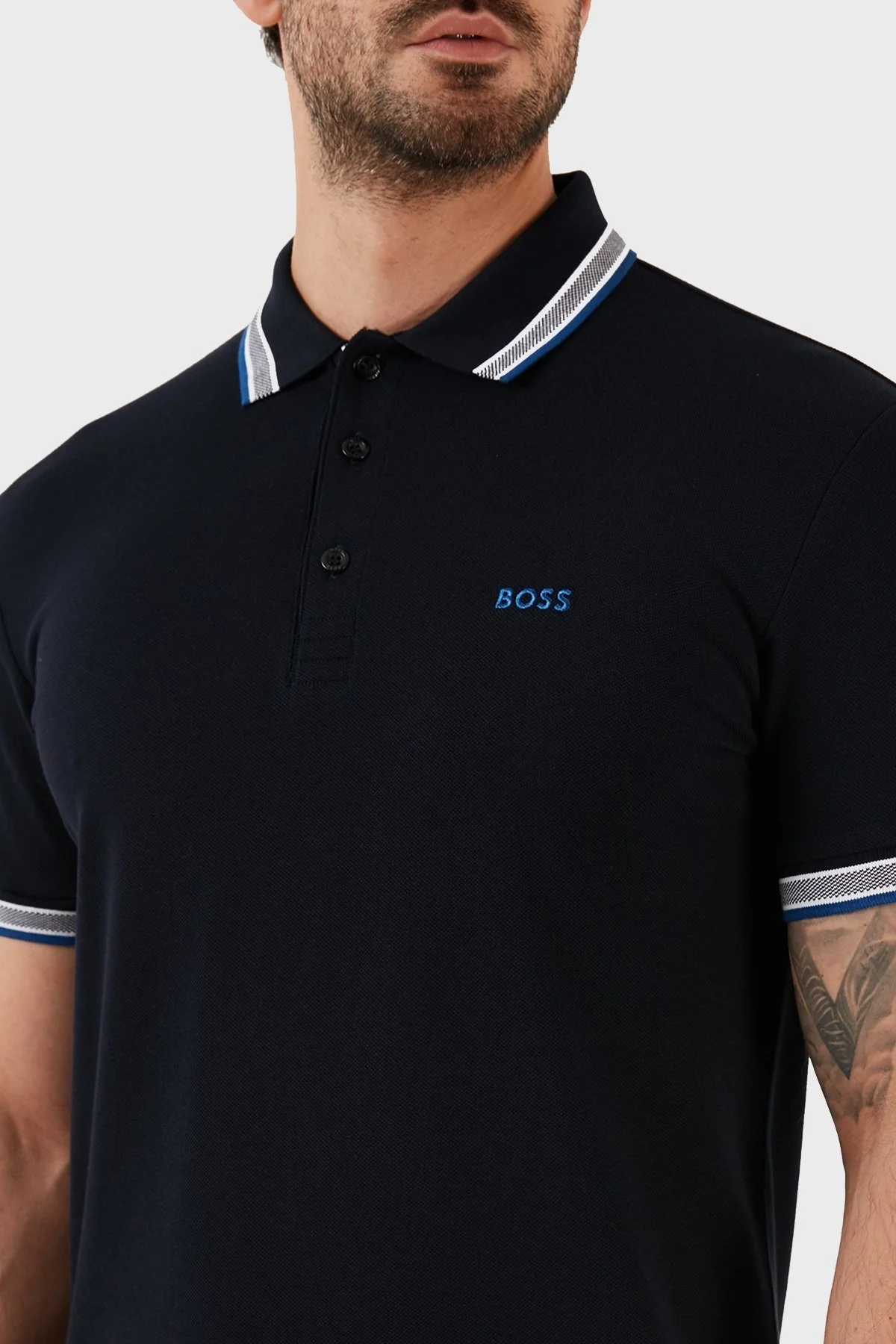 Boss Logolu % 100 Pamuk Regular Fit Erkek Polo T Shirt 50468983 408 LACİVERT - 2