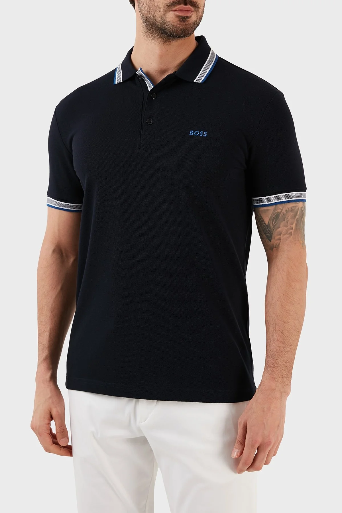 Boss Logolu % 100 Pamuk Regular Fit Erkek Polo T Shirt 50468983 408 LACİVERT - 3