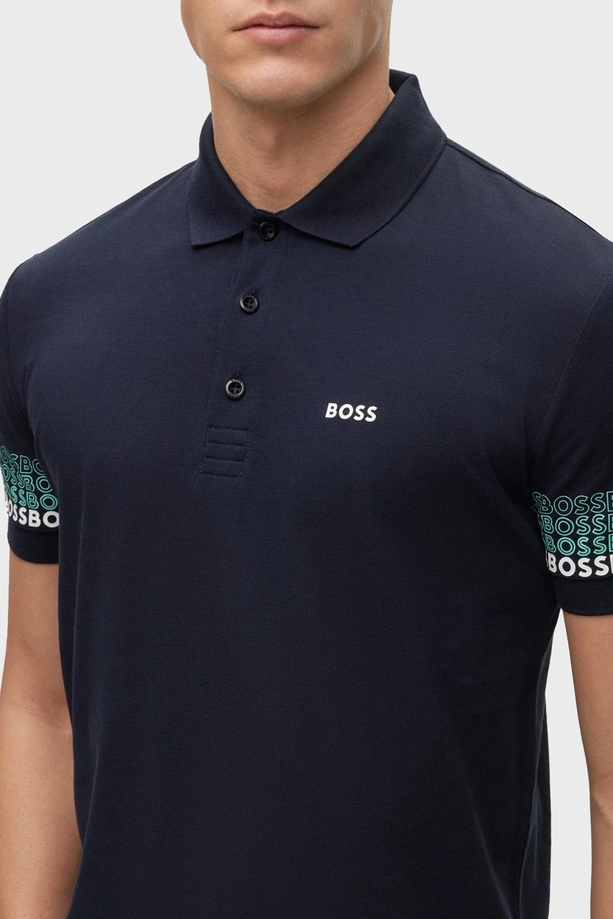 Boss Logolu % 100 Pamuk Regular Fit Erkek Polo T Shirt 50488293 402 LACİVERT - 4