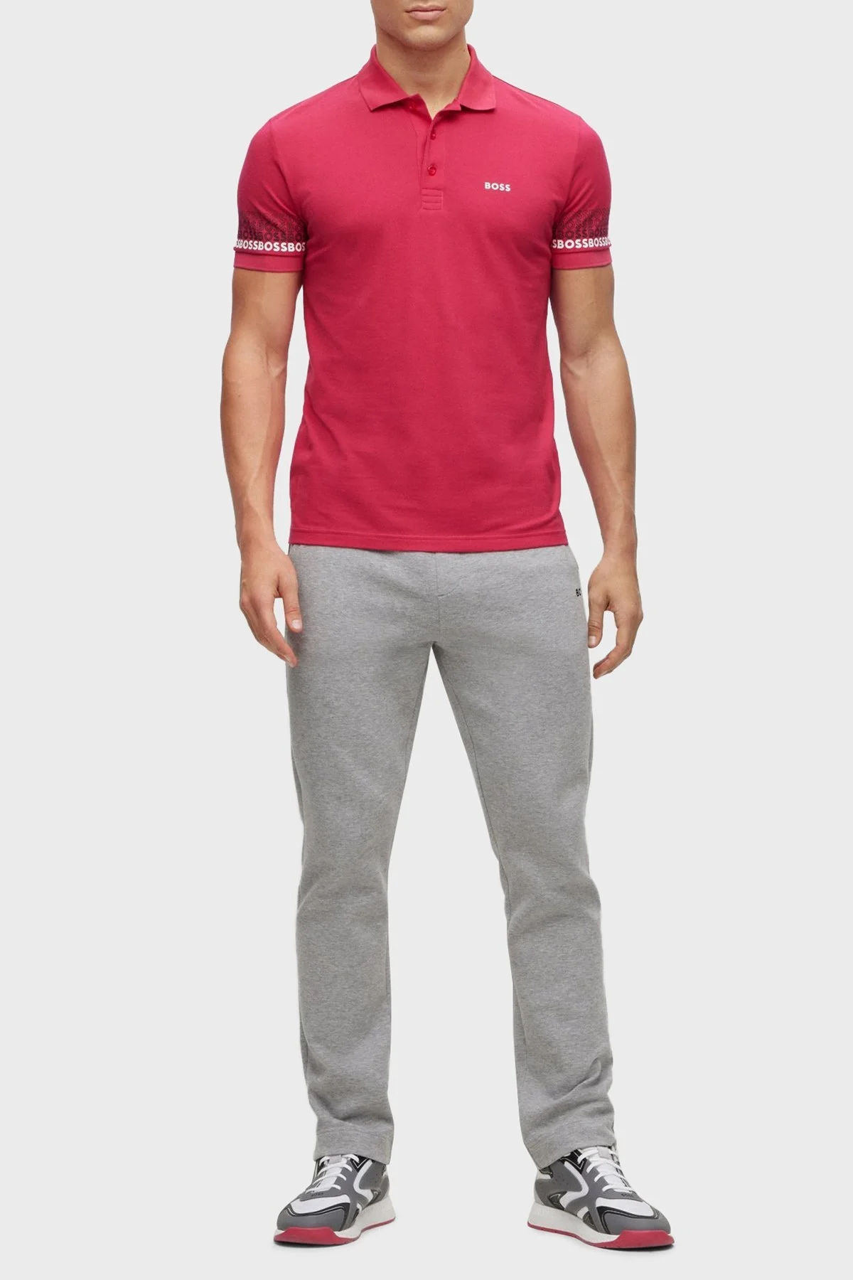 Boss Logolu % 100 Pamuk Regular Fit Erkek Polo T Shirt 50488293 660 FUŞYA - 2