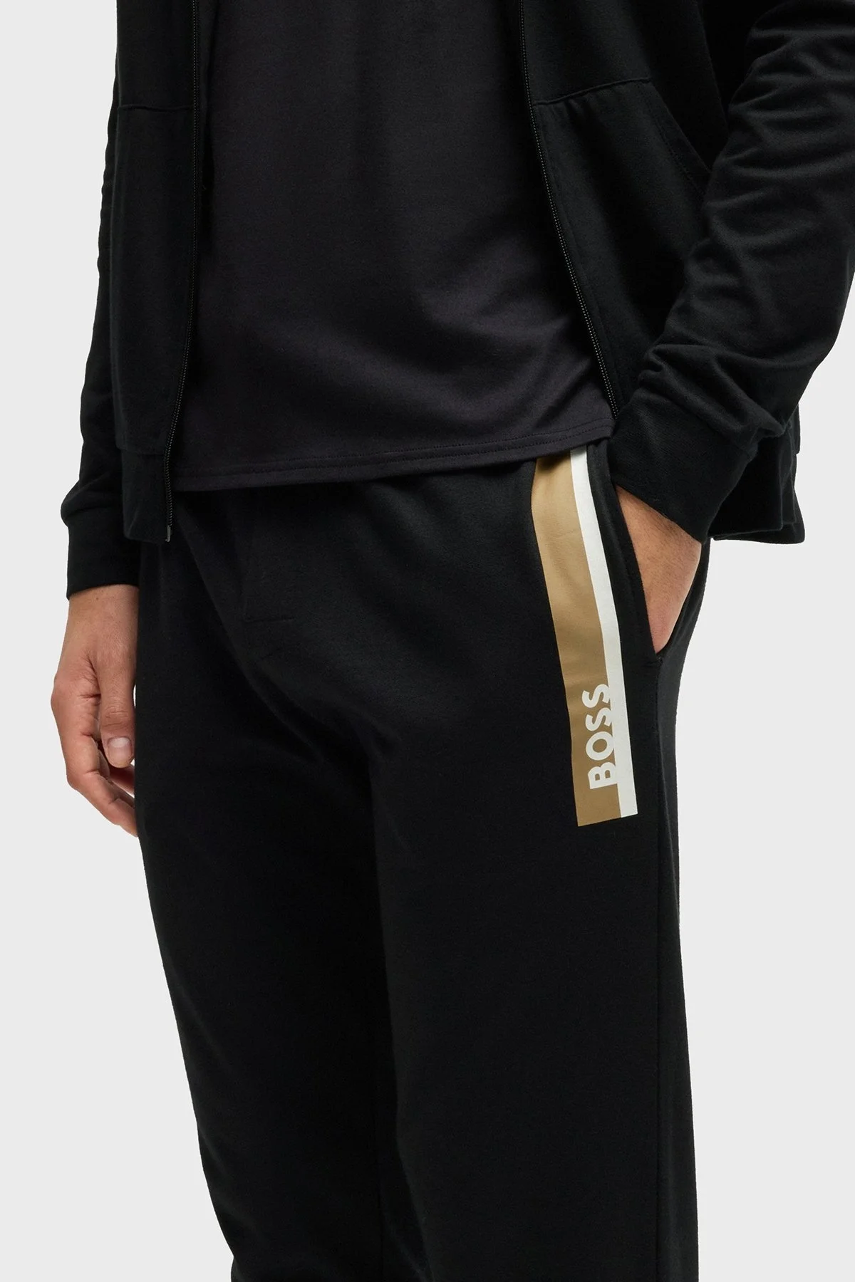 Boss Logolu % 100 Pamuk Regular Fit Ribanalı Paça Erkek Pantolon 50540654 001 SİYAH - 4