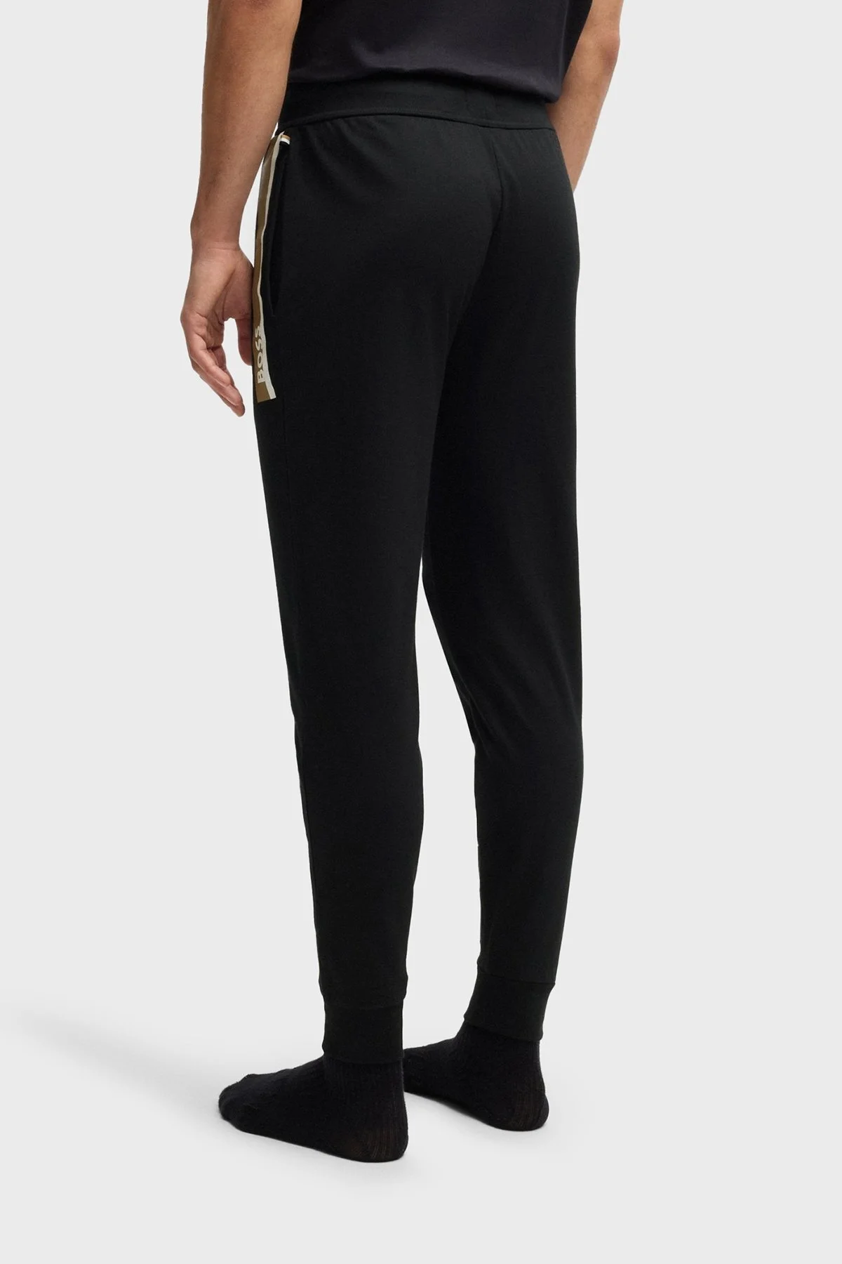 Boss Logolu % 100 Pamuk Regular Fit Ribanalı Paça Erkek Pantolon 50540654 001 SİYAH - 8