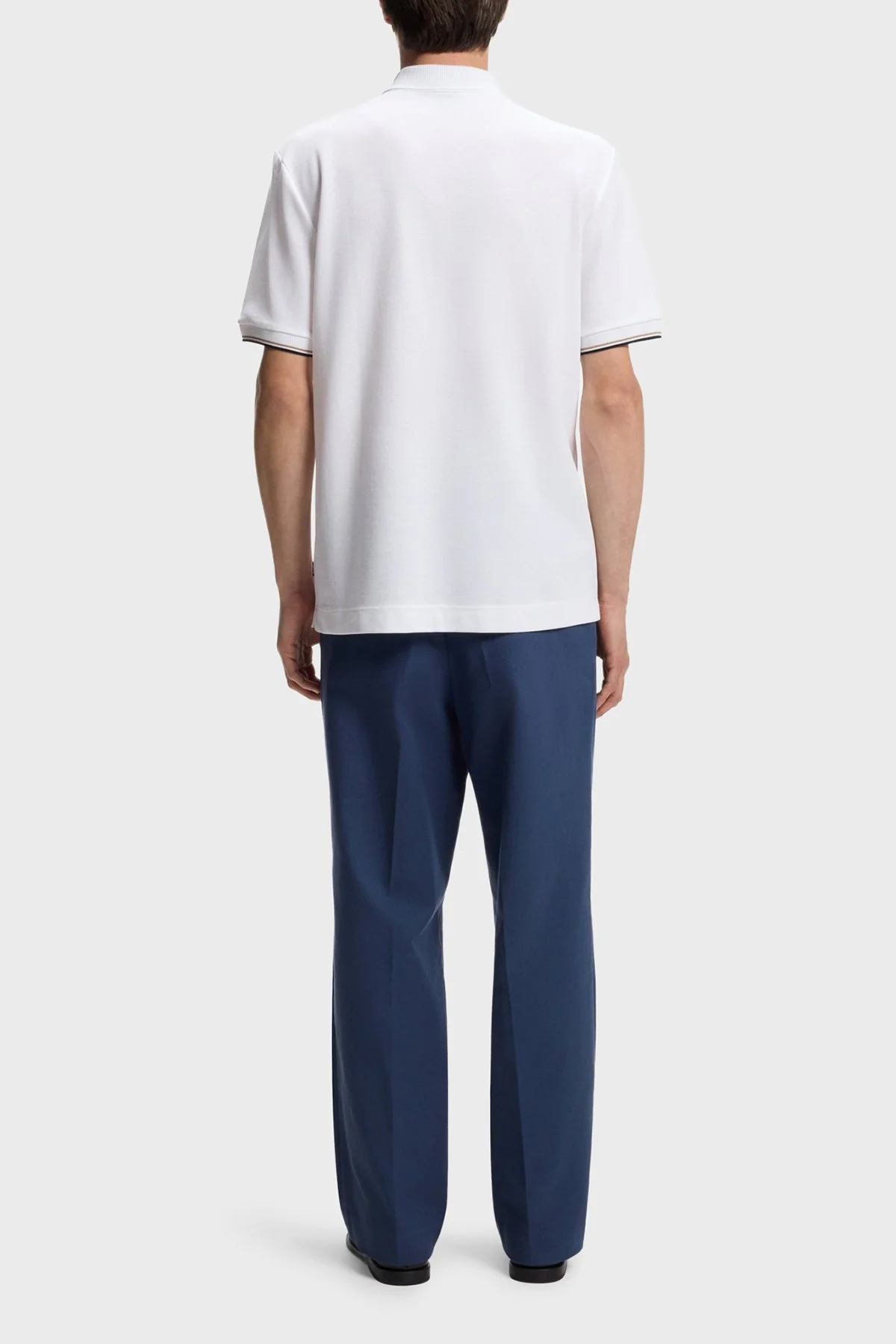 Boss Logolu % 100 Pamuk Regular Fit Yarım Fermuarlı Erkek Polo 50555108 100 BEYAZ - 3