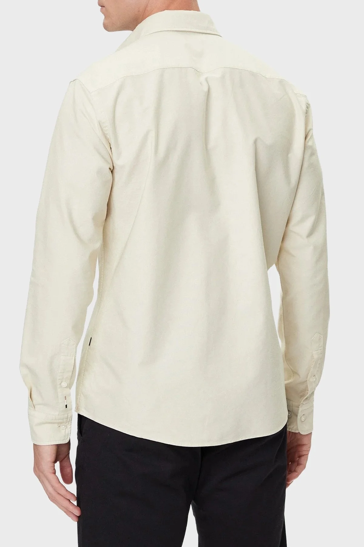 Boss Logolu % 100 Pamuk Slim Fit Düğmeli Yaka Erkek Gömlek 50544917 131 EKRU - 3