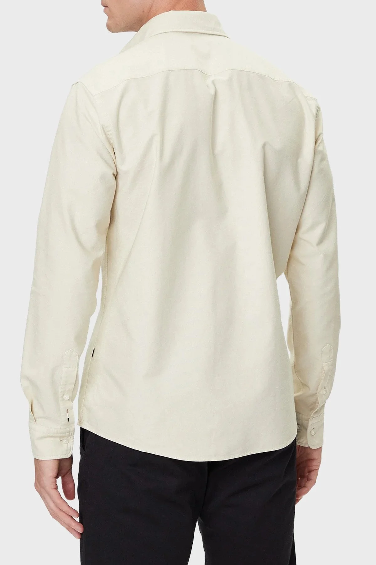 Boss Logolu % 100 Pamuk Slim Fit Düğmeli Yaka Erkek Gömlek 50544917 131 EKRU - 3