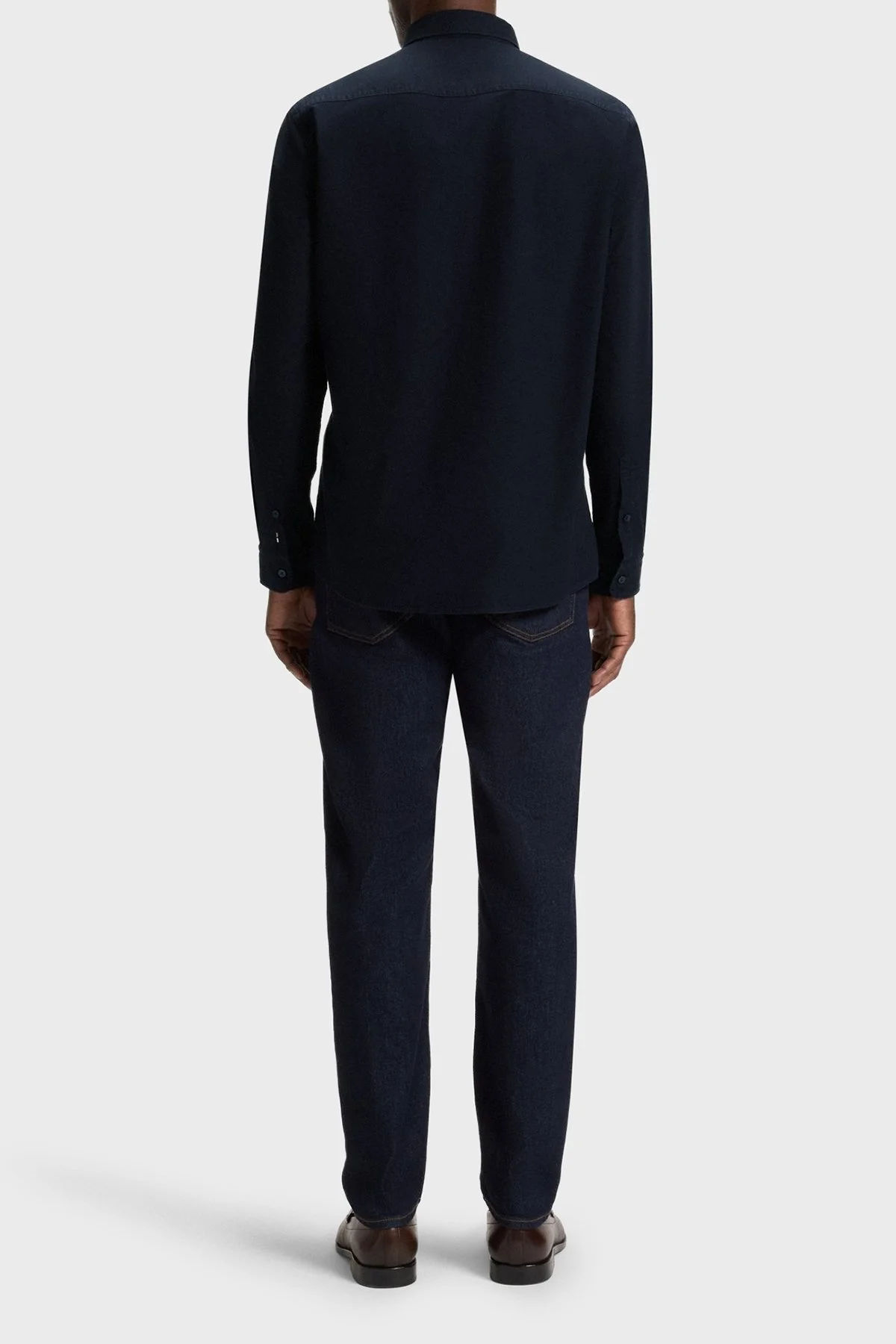 Boss Logolu % 100 Pamuk Slim Fit Düğmeli Yaka Erkek Gömlek 50544917 404 LACİVERT - 3