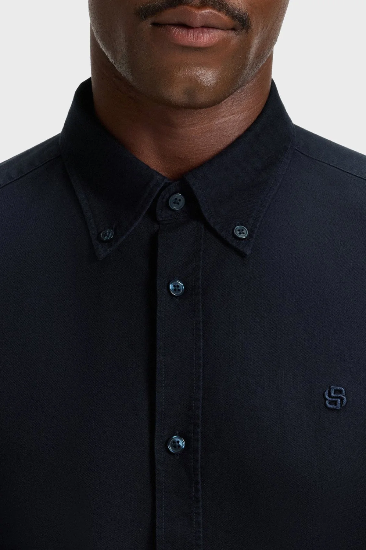 Boss Logolu % 100 Pamuk Slim Fit Düğmeli Yaka Erkek Gömlek 50544917 404 Lacivert - 4