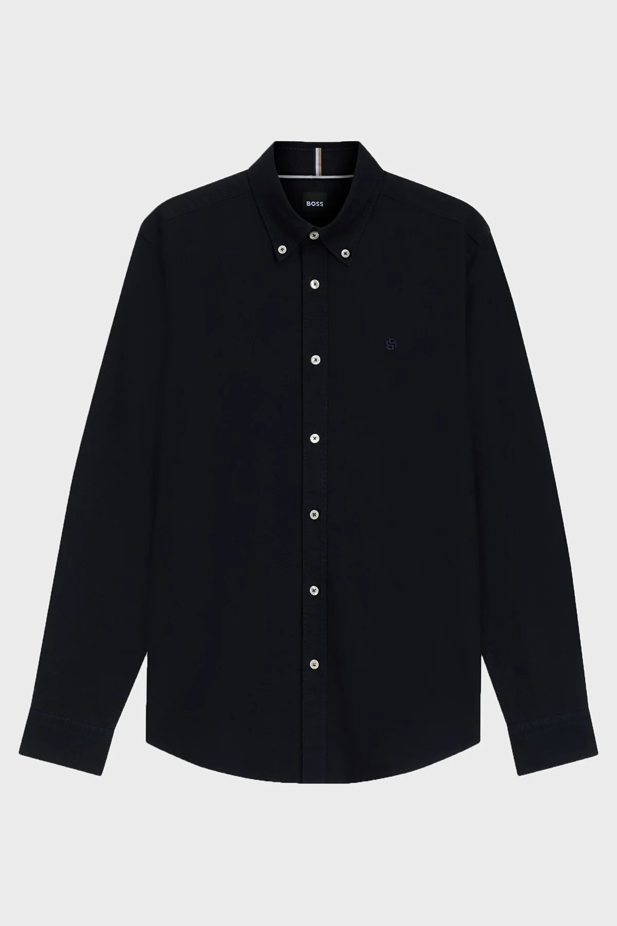Boss Logolu % 100 Pamuk Slim Fit Düğmeli Yaka Erkek Gömlek 50544917 404 Lacivert - 6