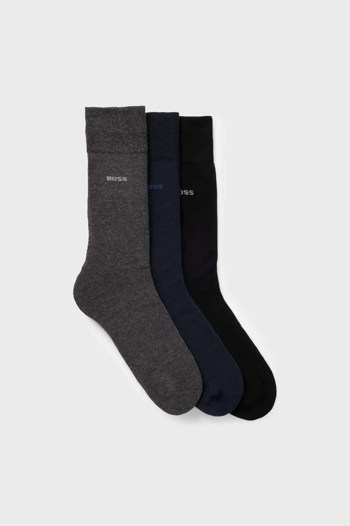 Boss Logolu 3 Pack Erkek Çorap 50484005 963 Siyah-Lacivert-Koyu Gri - 1
