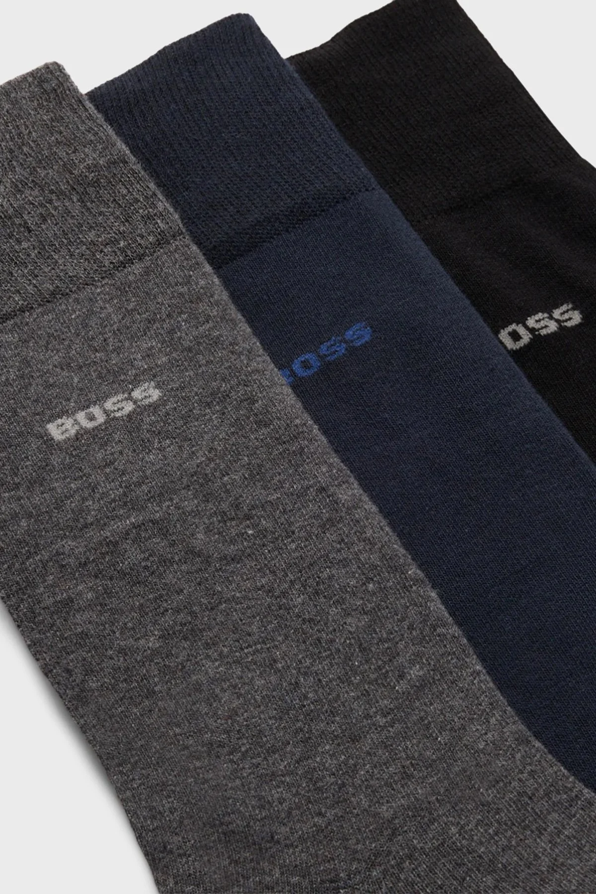 Boss Logolu 3 Pack Erkek Çorap 50484005 963 Siyah-Lacivert-Koyu Gri - 2
