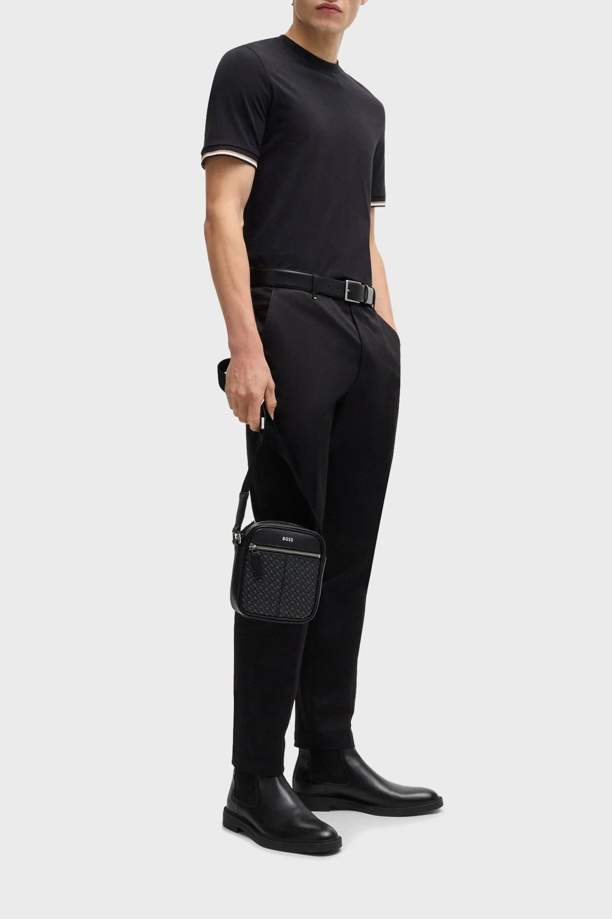Boss Logolu Askılı Erkek Çanta 50529313 001 SİYAH - 8