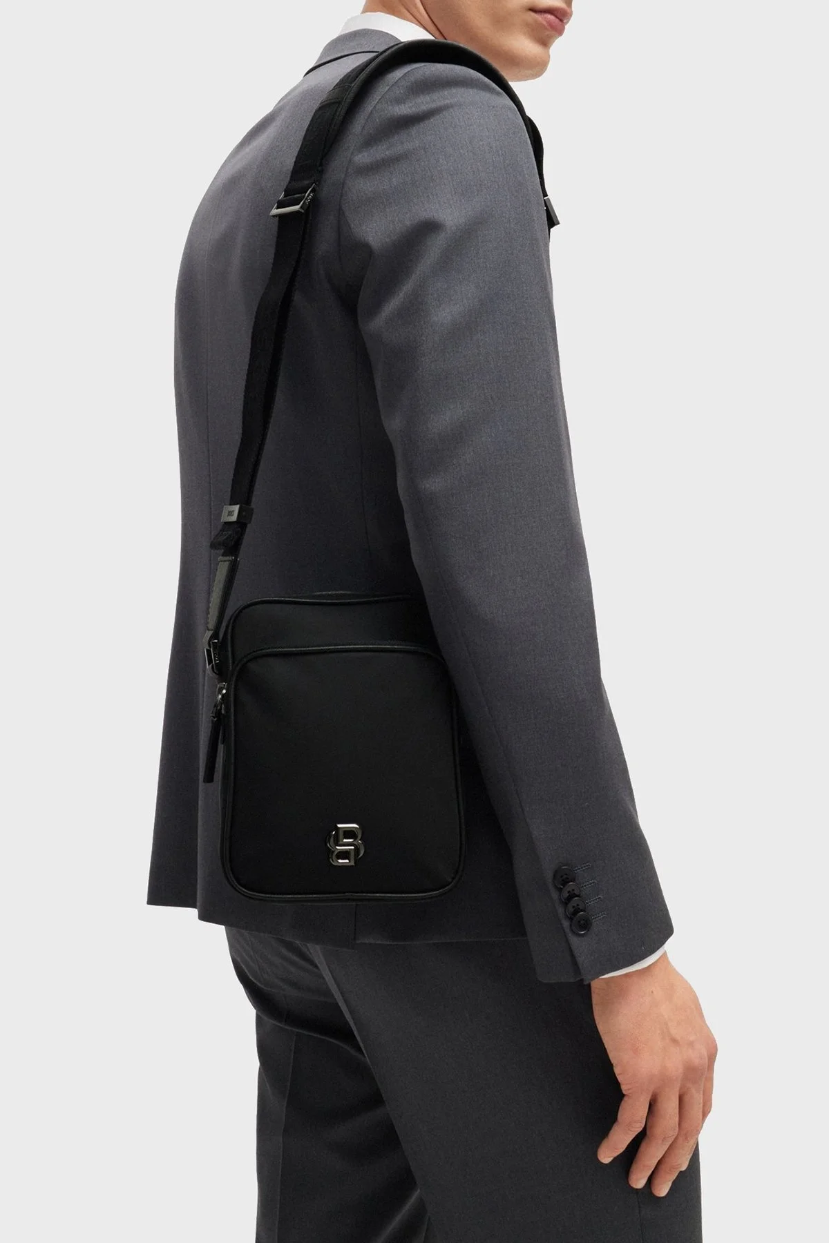 Boss Logolu Ayarlanabilir Askılı Erkek Çanta 50523462 001 SİYAH - 3