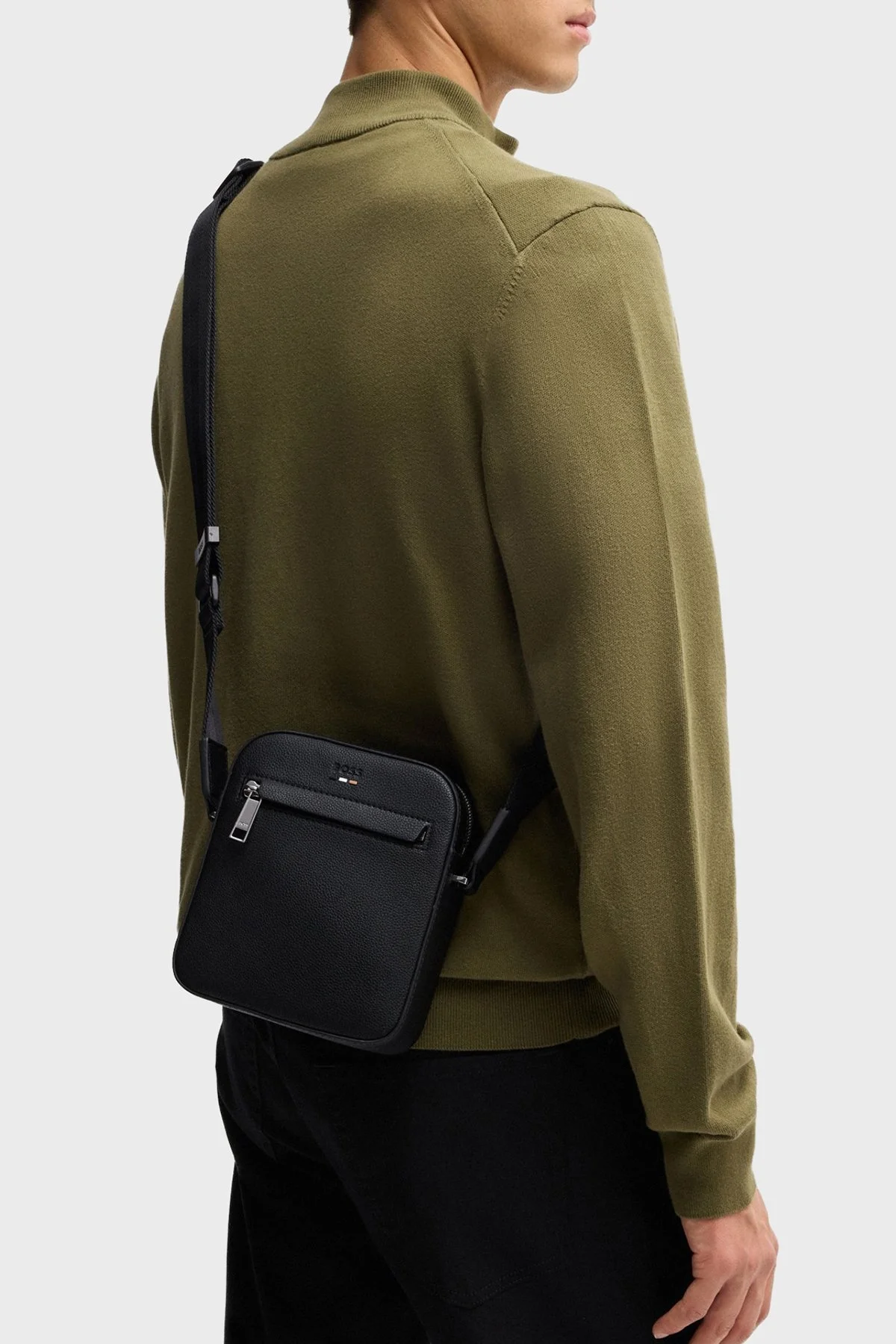 Boss Logolu Ayarlanabilir Askılı Erkek Çanta 50536475 001 SİYAH - 2