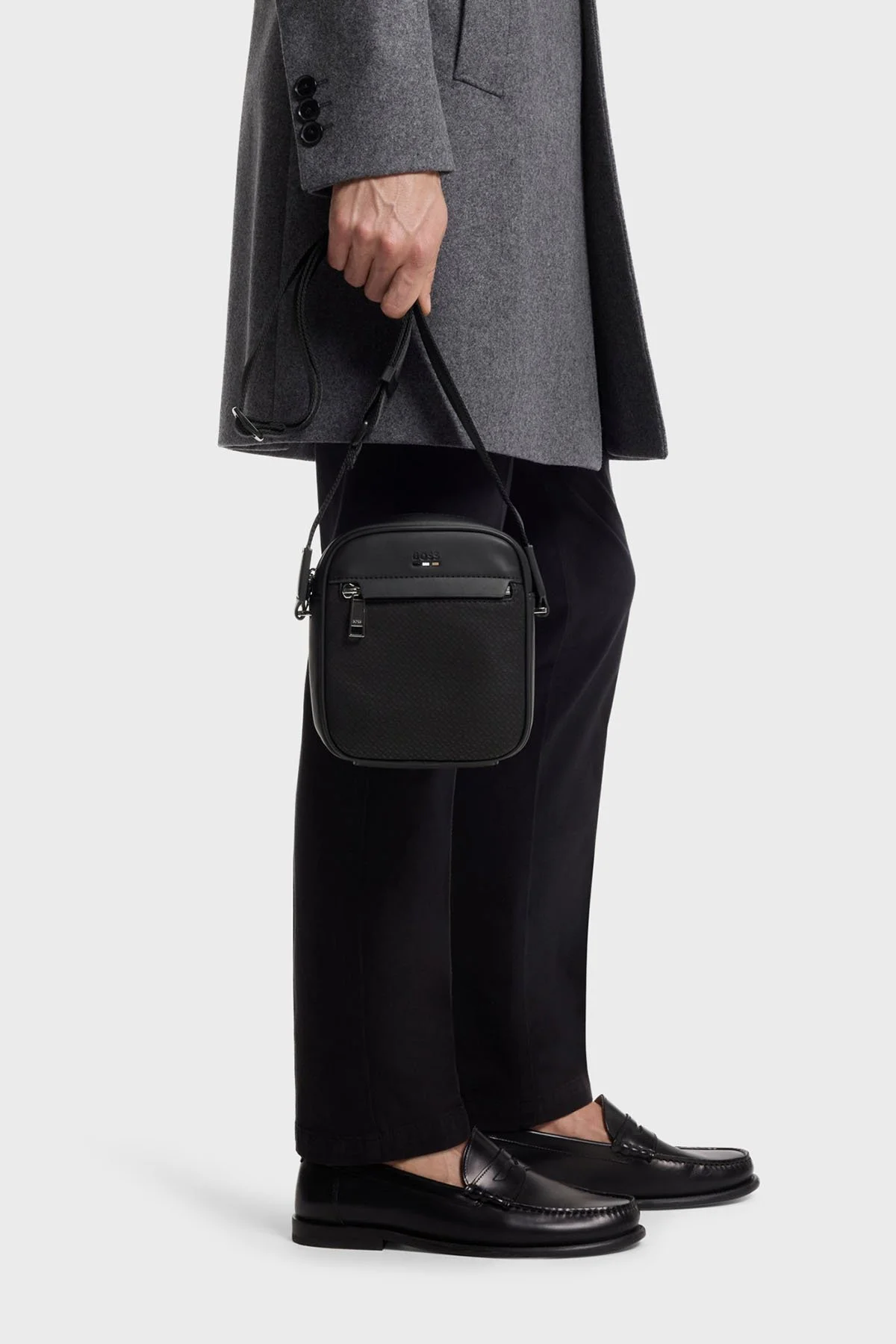 Boss Logolu Ayarlanabilir Askılı Erkek Çanta 50563096 001 SİYAH - 4
