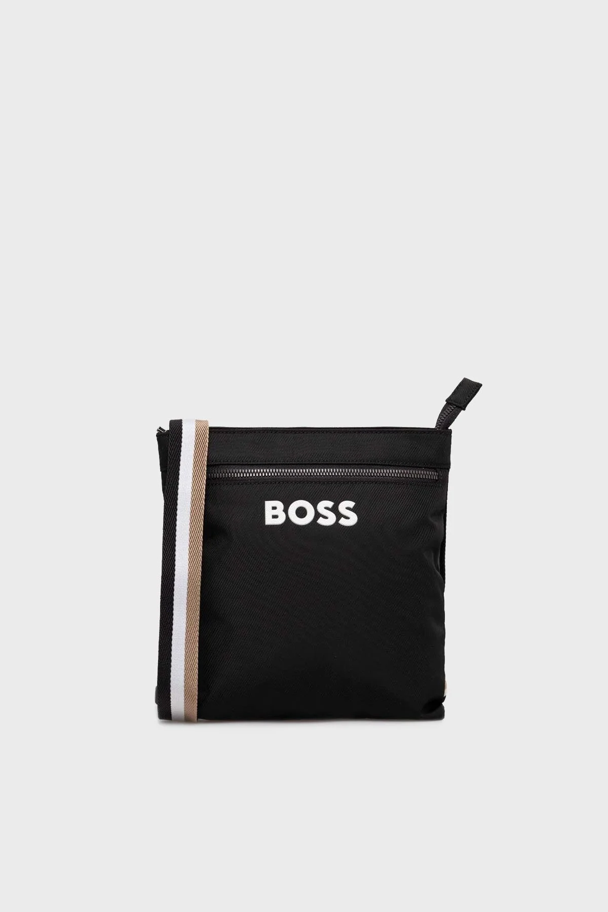 Boss Logolu Ayarlanabilir Askılı Fermuarlı Erkek Çanta 50511930 001 SİYAH - 1