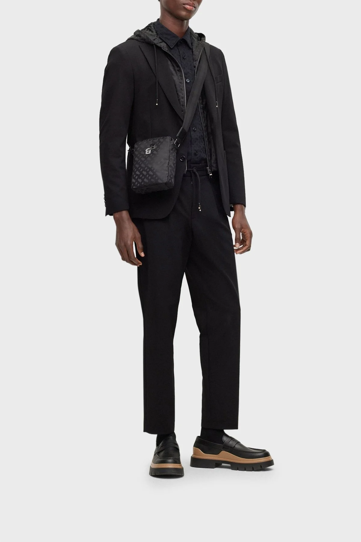 Boss Logolu Ayarlanabilir Omuz Askılı Erkek Çanta 50499071 001 SİYAH - 2