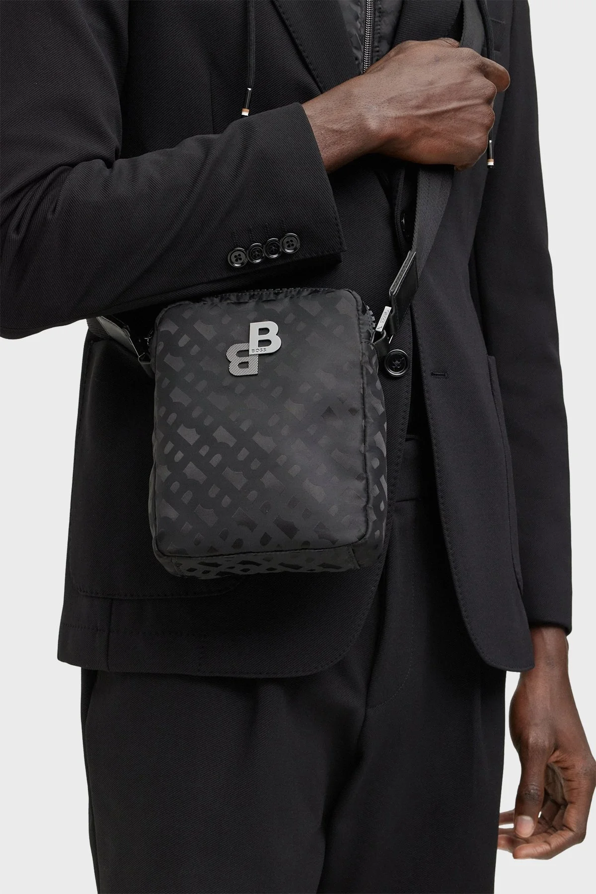 Boss Logolu Ayarlanabilir Omuz Askılı Erkek Çanta 50499071 001 SİYAH - 3