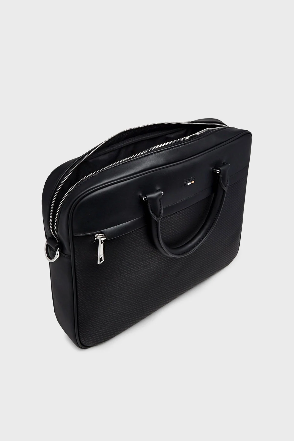 Boss Logolu Ayarlanabilir ve Çıkarılabilir Askılı Evrak Erkek Çanta 50563058 001 SİYAH - 6