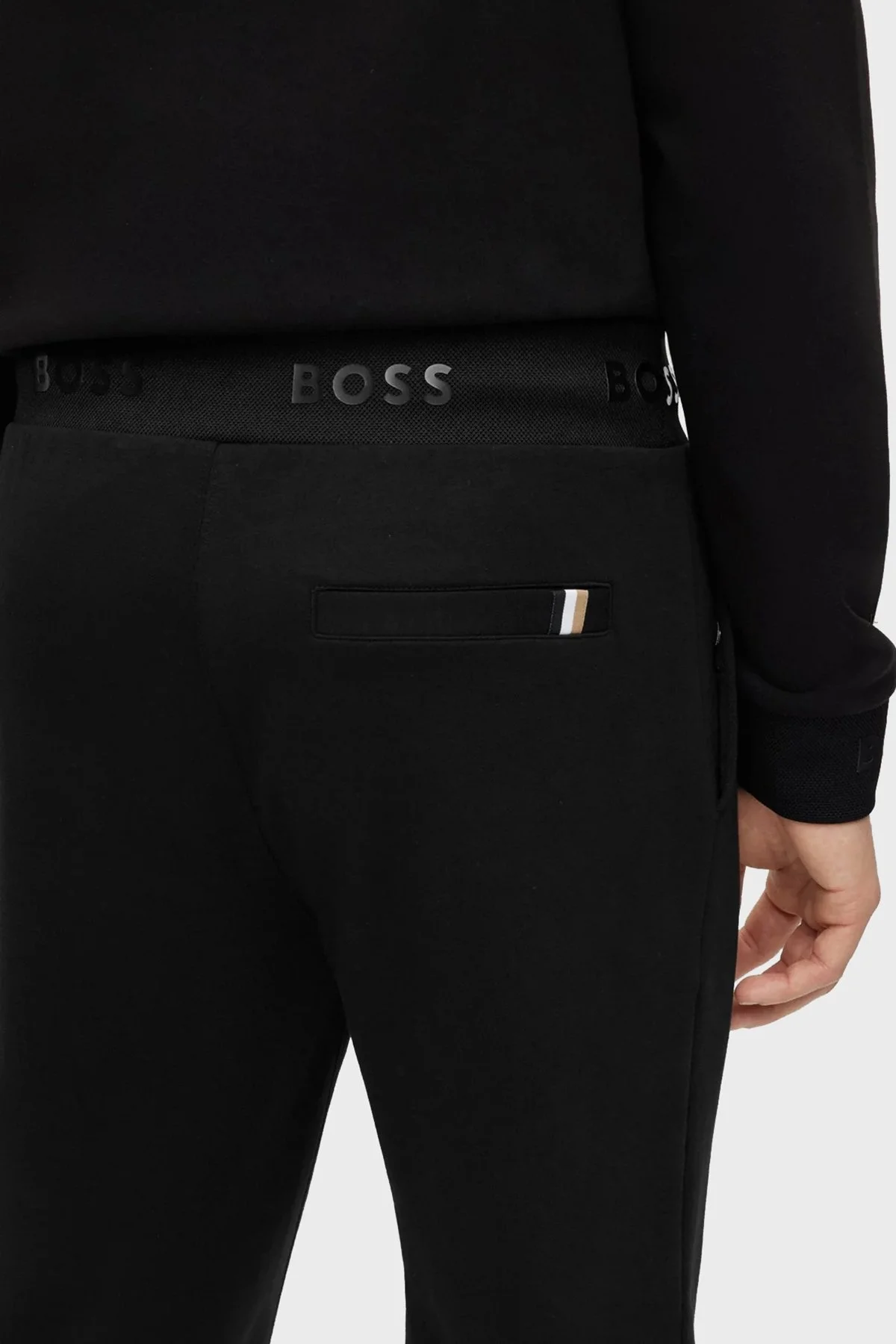 Boss Logolu Bel Bantlı Pamuklu Erkek Pantolon 50481251 001 SİYAH - 4