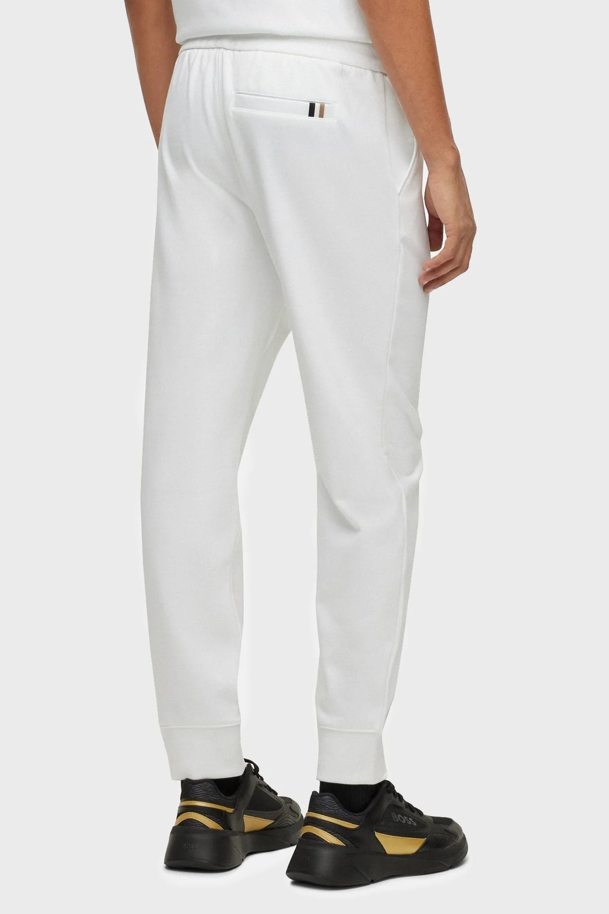 Boss Logolu Belden Bağlamalı % 100 Pamuk Regular Fit Jogger Erkek Pantolon 50481345 100 BEYAZ - 3