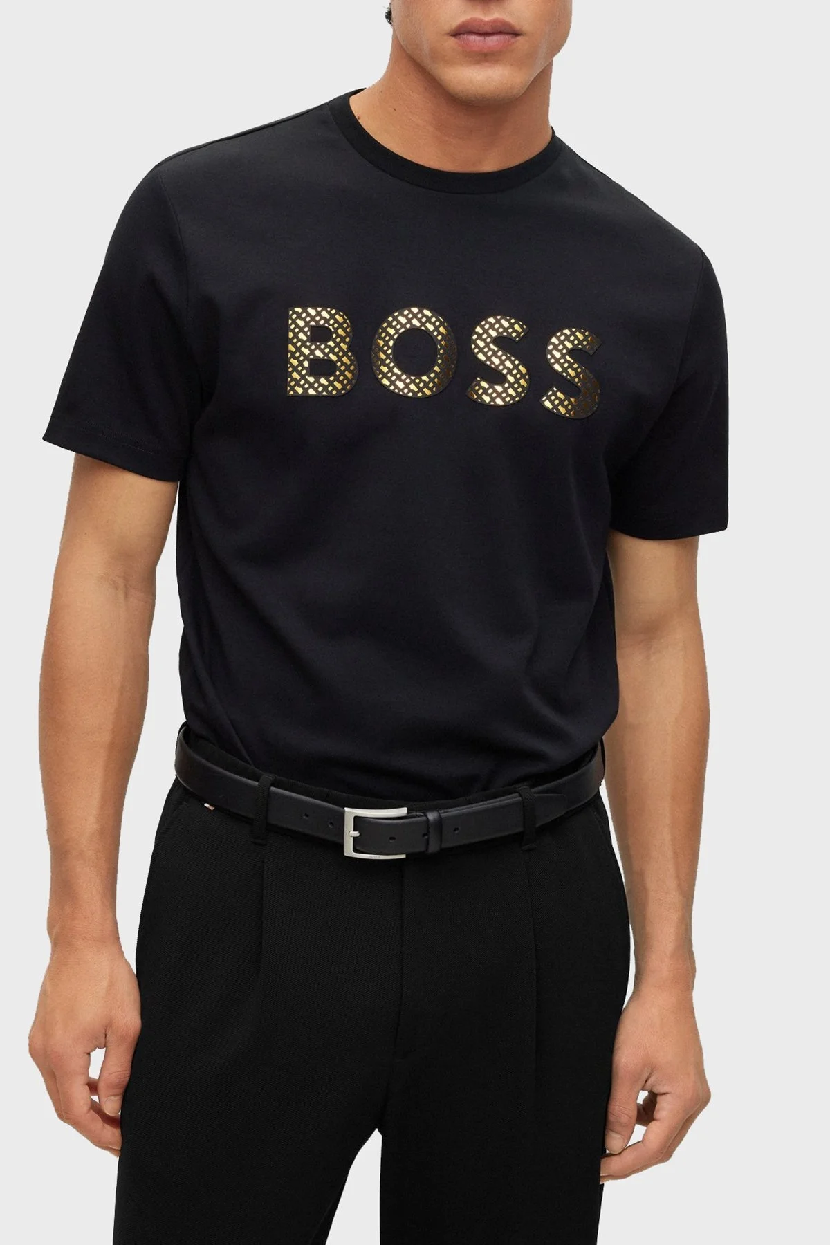 Boss Logolu Bisiklet Yaka % 100 Pamuk Regular Fit Erkek T Shirt 50481590 001 SİYAH - 1