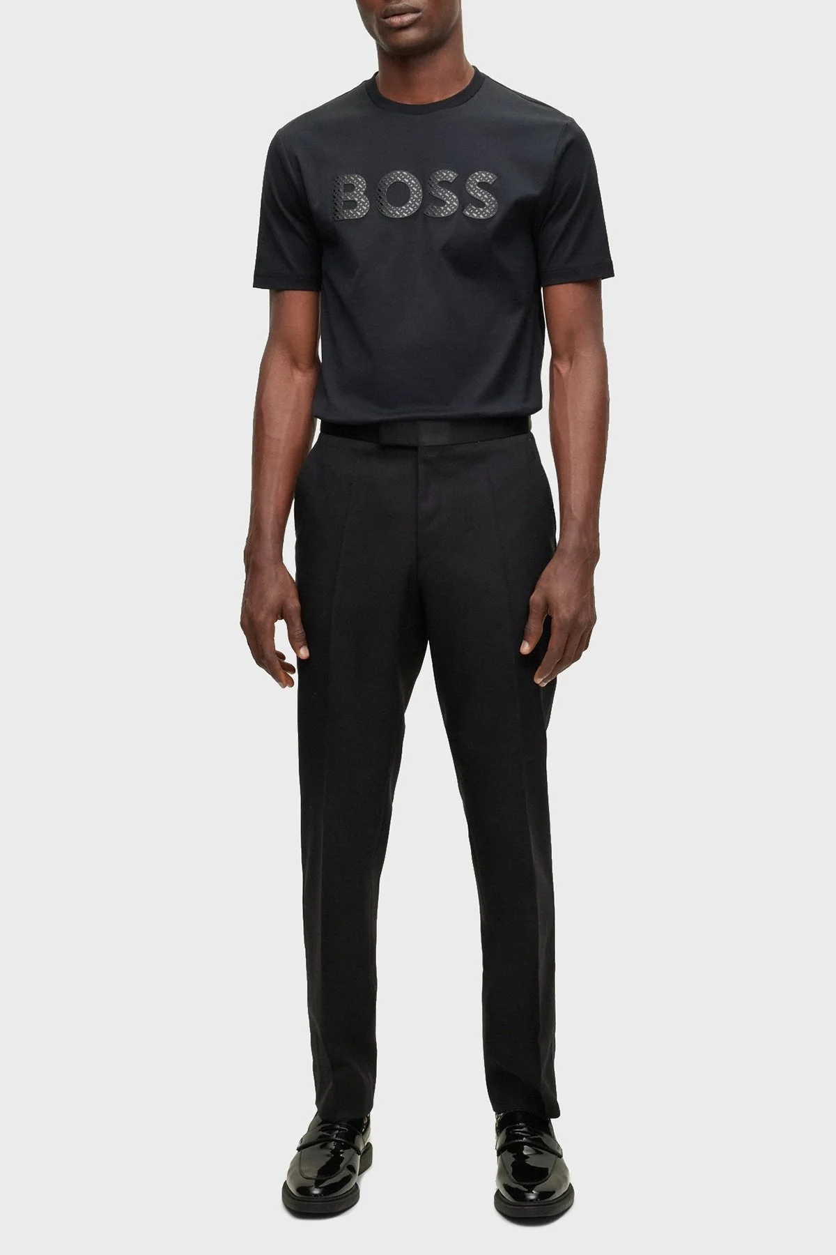 Boss Logolu Bisiklet Yaka % 100 Pamuk Regular Fit Erkek T Shirt 50481590 002 SİYAH - 2