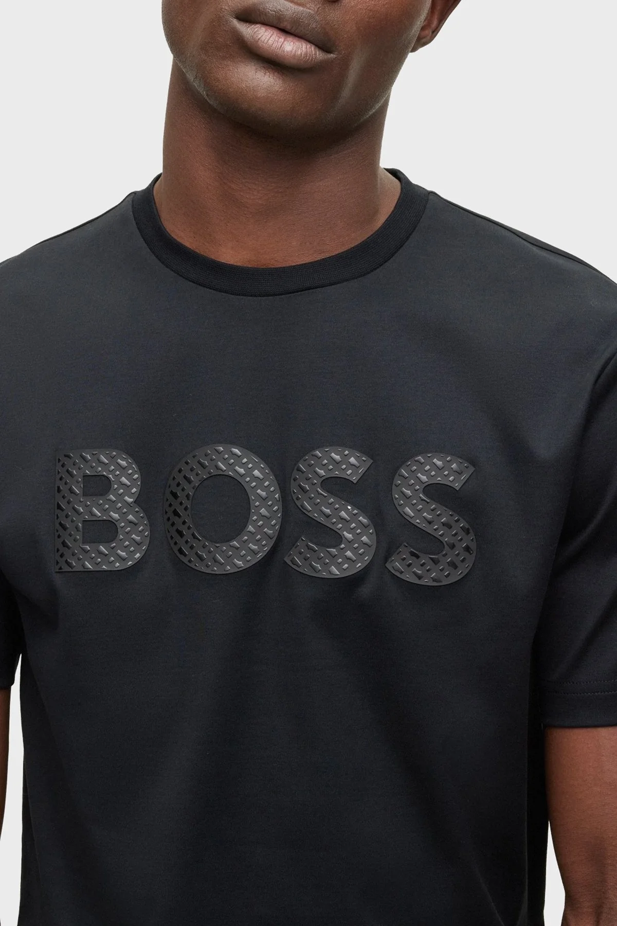 Boss Logolu Bisiklet Yaka % 100 Pamuk Regular Fit Erkek T Shirt 50481590 002 SİYAH - 4