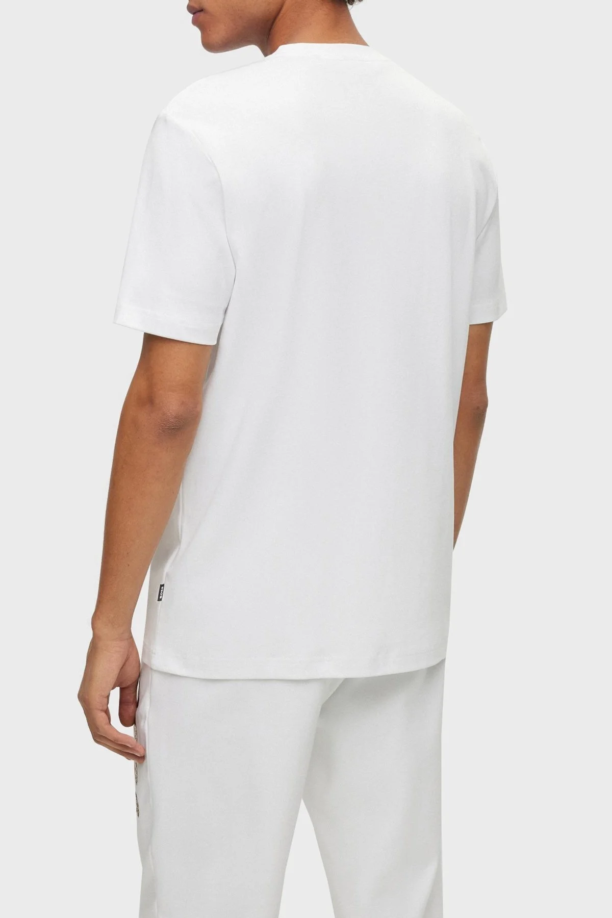 Boss Logolu Bisiklet Yaka % 100 Pamuk Regular Fit Erkek T Shirt 50481590 100 BEYAZ - 3