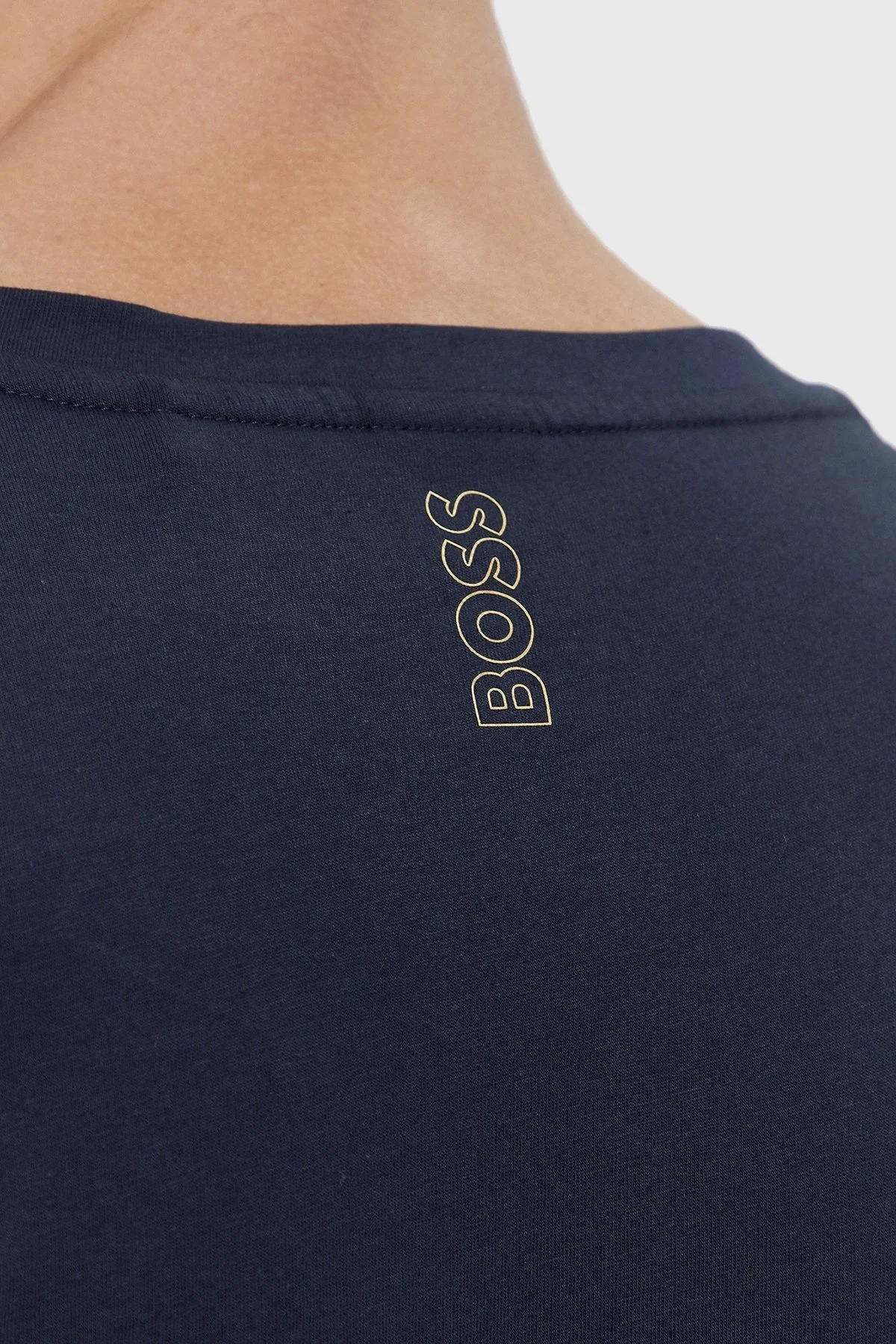 Boss Logolu Bisiklet Yaka % 100 Pamuk Regular Fit Erkek T Shirt 50484328 415 LACİVERT - 5